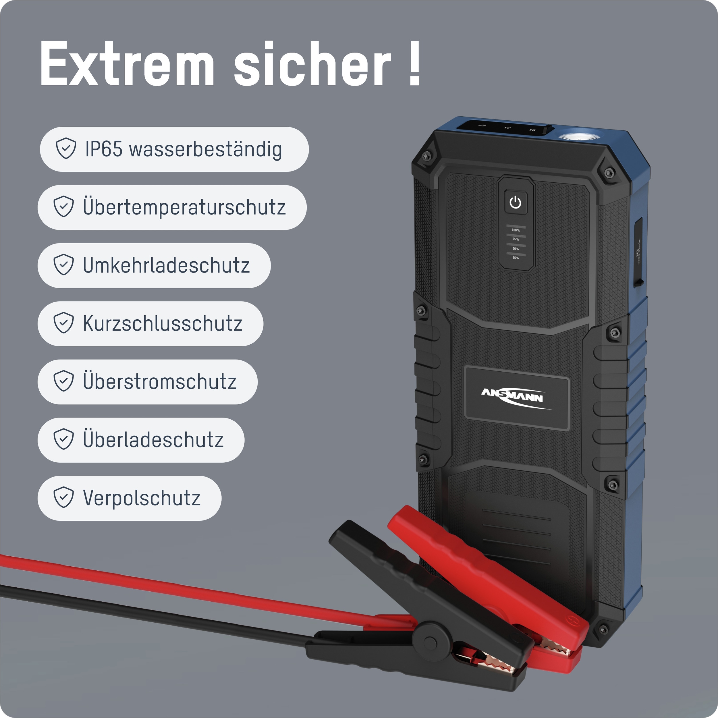 ANSMANN Jump Starter, 16.0, Powerbank Starthilfe, 1900-0130, 12 V-, 2500 A ANSMANN Jump Starter, 16.0, Powerbank Starthilfe, 1900-0130, 12 V-, 2500 A