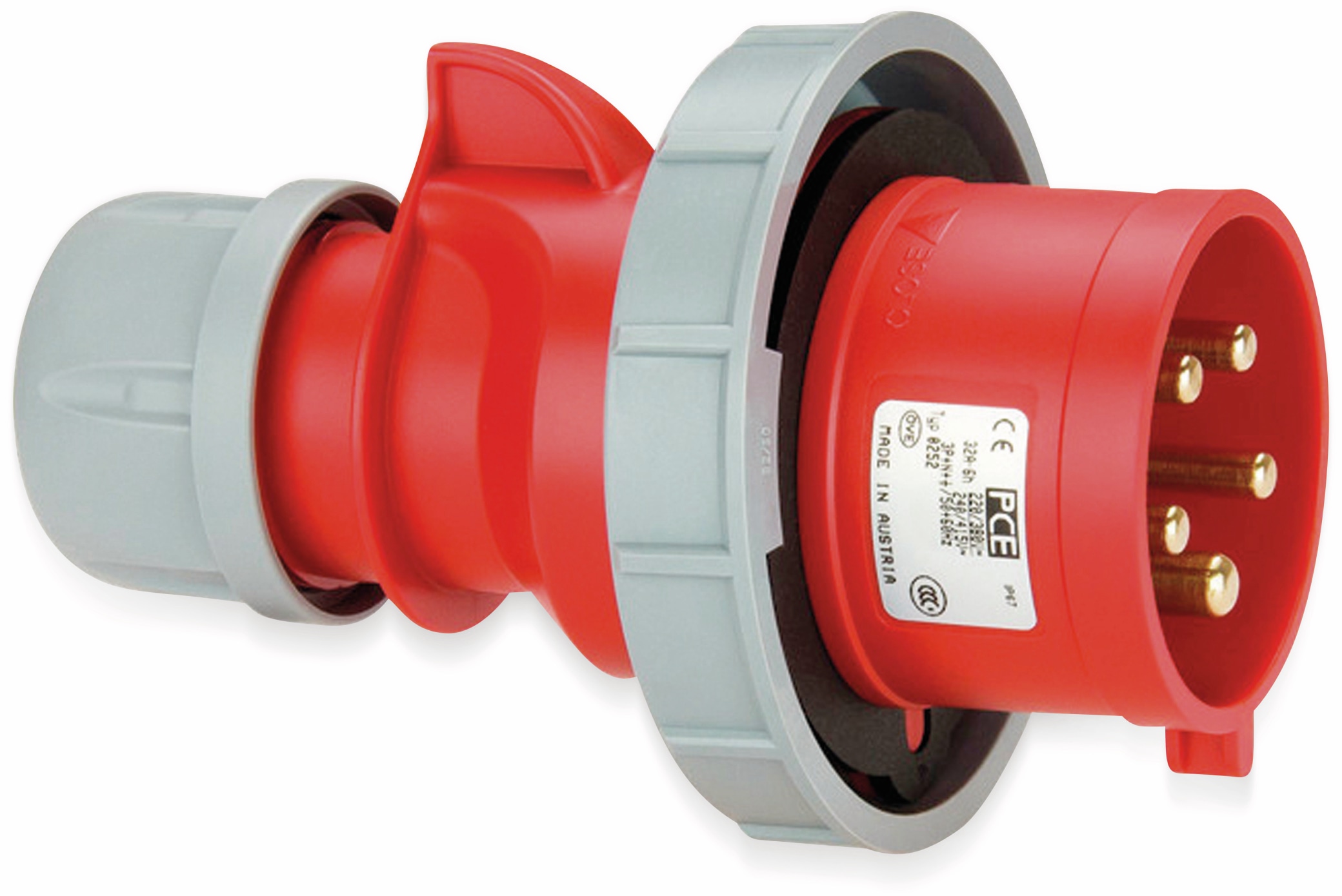 PCE CEE-Stecker Shark, 32A, 5-polig, 400 V, IP67 PCE CEE-Stecker Shark, 32A, 5-polig, 400 V, IP67