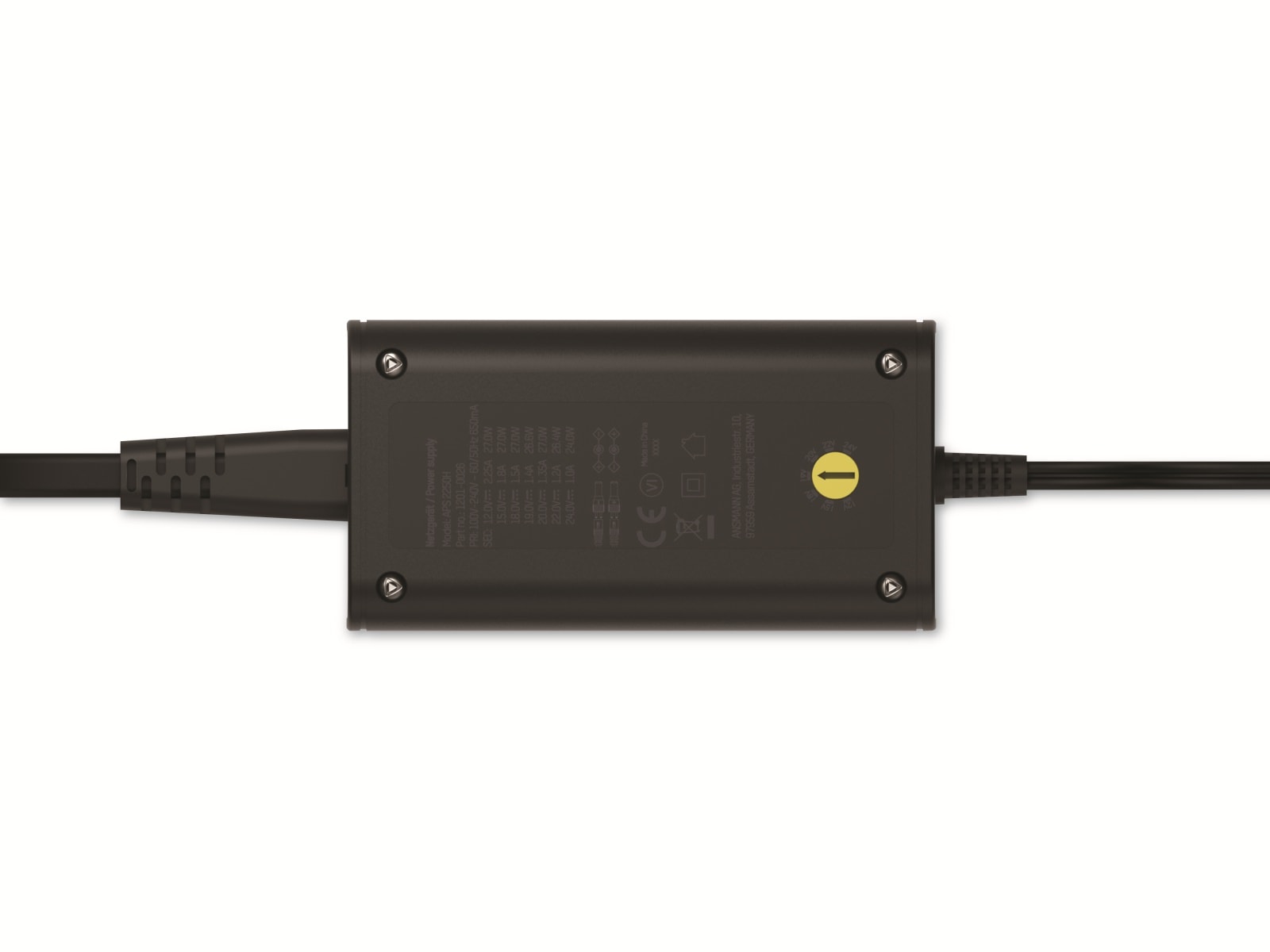 ANSMANN Universal-Netzteil APS 2250H, 27W, Ladestrom max. 2,25A, 12-24V-
