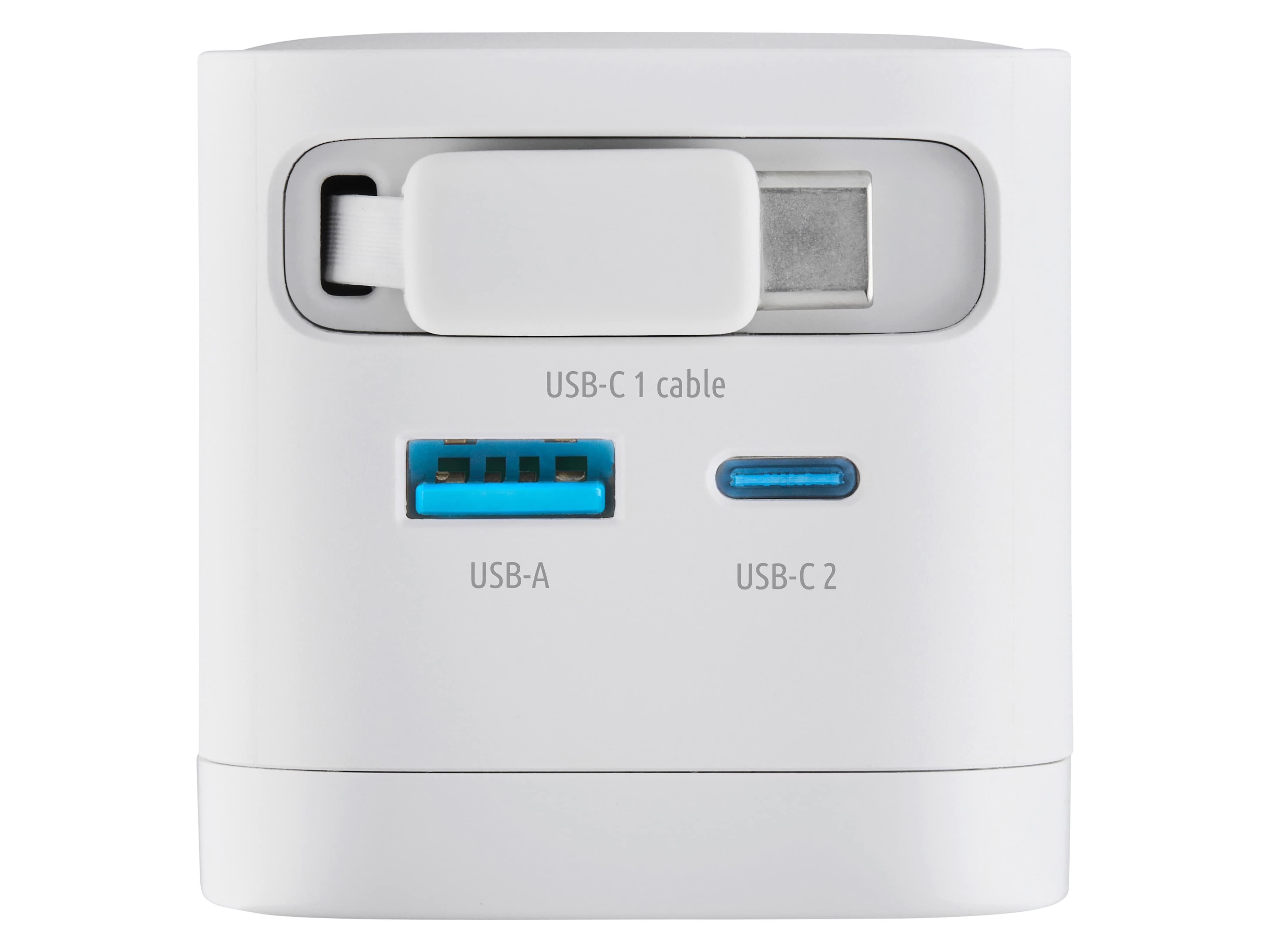 INTENSO Schnellladegerät, 65 W, ausziehbares USB-C Kabel, EU-Stecker, weiß INTENSO Schnellladegerät 7806520, 65 W, weiß