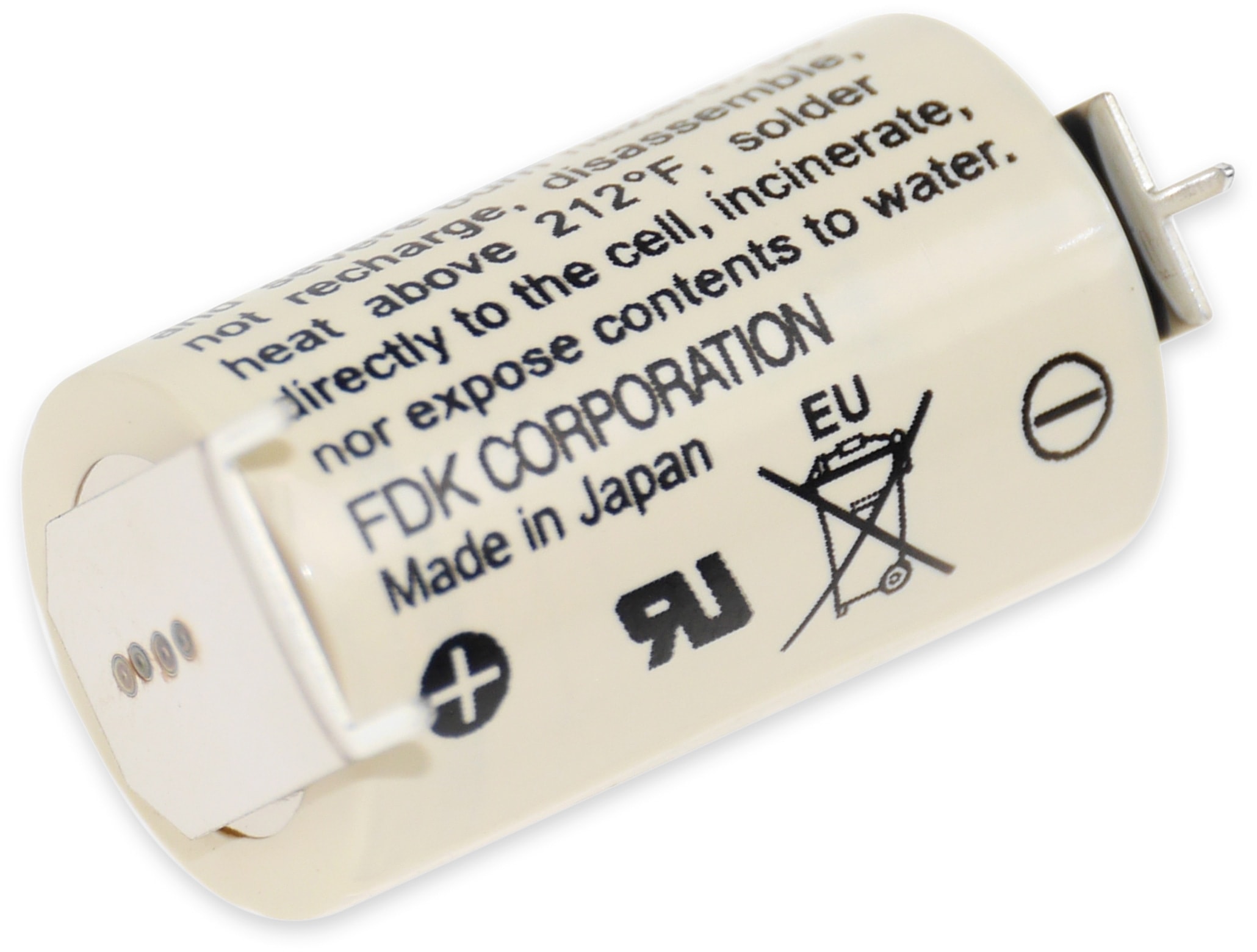 FDK CORPORATION FDK Lithium-Batterie CR 14250SE-FT1, 1/2AA, 2/1 Print ++/-, 3 V-, 850 mAh FDK CORPORATION FDK Lithium-Batterie CR 14250SE-FT1, 1/2AA, 2/1 Print ++/-, 3 V-, 850 mAh