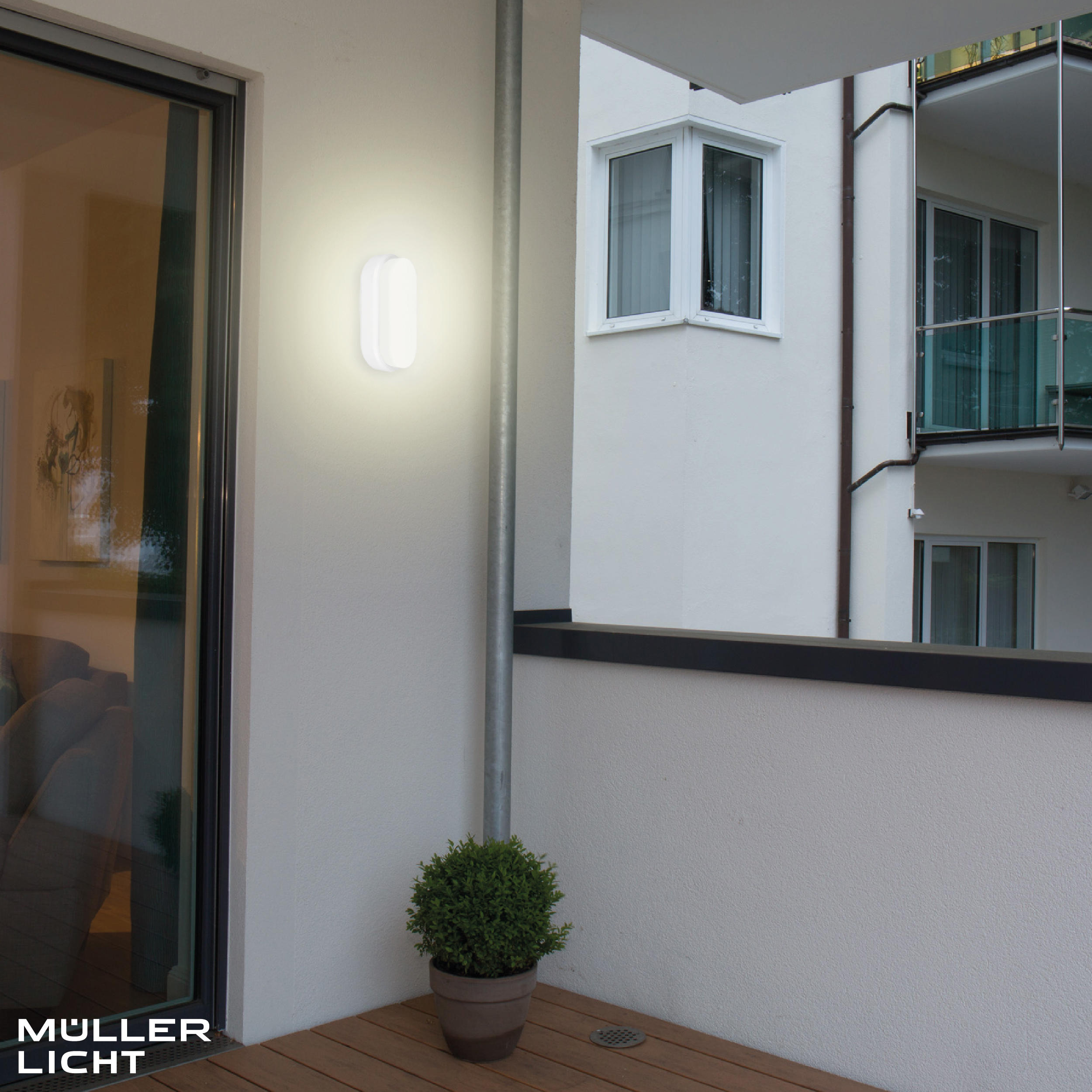 MÜLLER-LICHT LED-Wand- und Deckenleuchte 20300538, 9W, 650 lm, 4000K, IP54, Bewegungsmelder, oval MÜLLER-LICHT LED-Wand- und Deckenleuchte 20300538, 9W, 650 lm, 4000K, IP54, Bewegungsmelder, oval