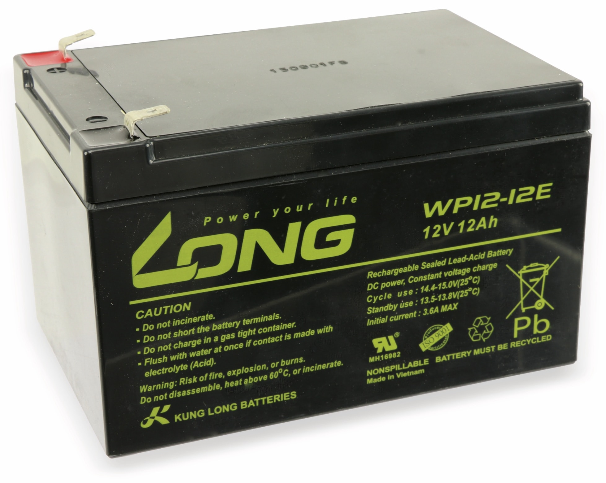 KUNG LONG Blei-Akkumulator WP12-12E, 12 V-/12 Ah, zyklenfest KUNG LONG Blei-Akkumulator WP12-12E, 12 V-/12 Ah, zyklenfest