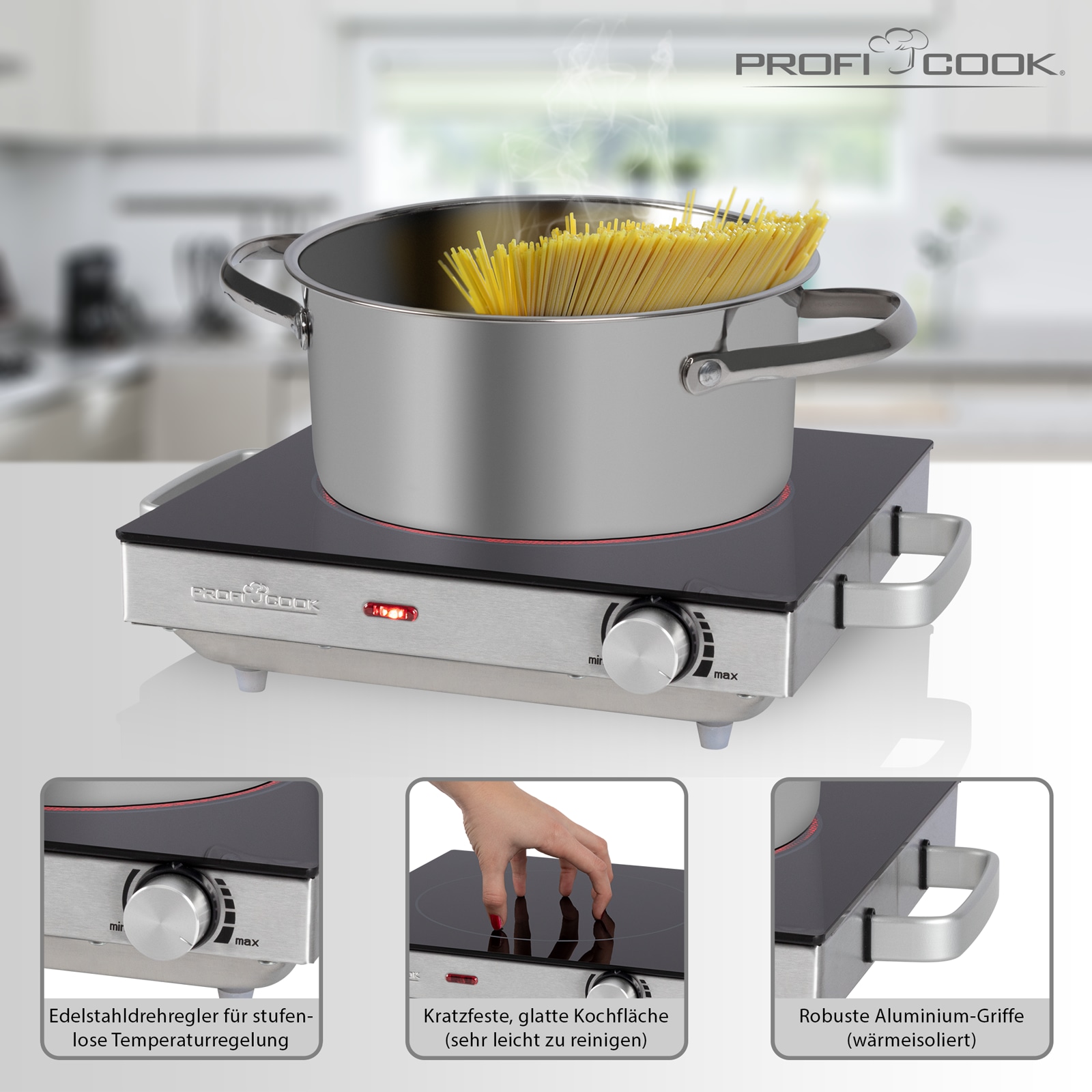 PROFI COOK Infrarot-Kochplatte PC-EKP 1210, 2000 W PROFI COOK Infrarot-Kochplatte PC-EKP 1210, 2000 W