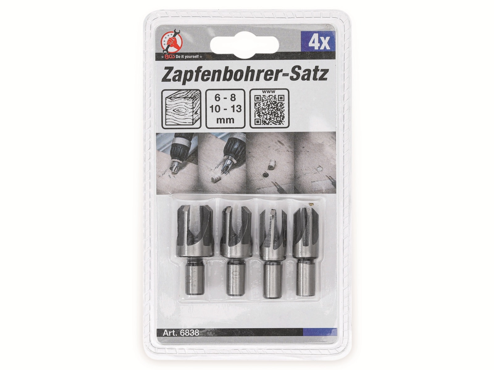 BGS TECHNIC Zapfenbohrer-Satz DIY 6838, 4-teilig BGS TECHNIC Zapfenbohrer-Satz DIY 6838, 4-teilig