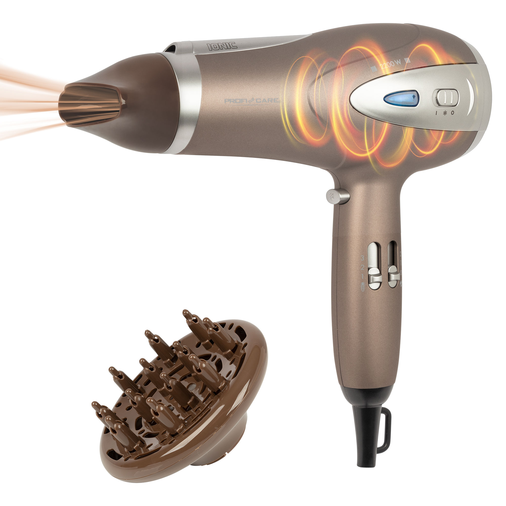 PROFI CARE Haartrockner PC-HTD 3113, Ionisierungsfunktion, 2200W, braun PROFICARE Haartrockner PC-HTD 3113, Ionisierungsfunktion, 2200W, braun