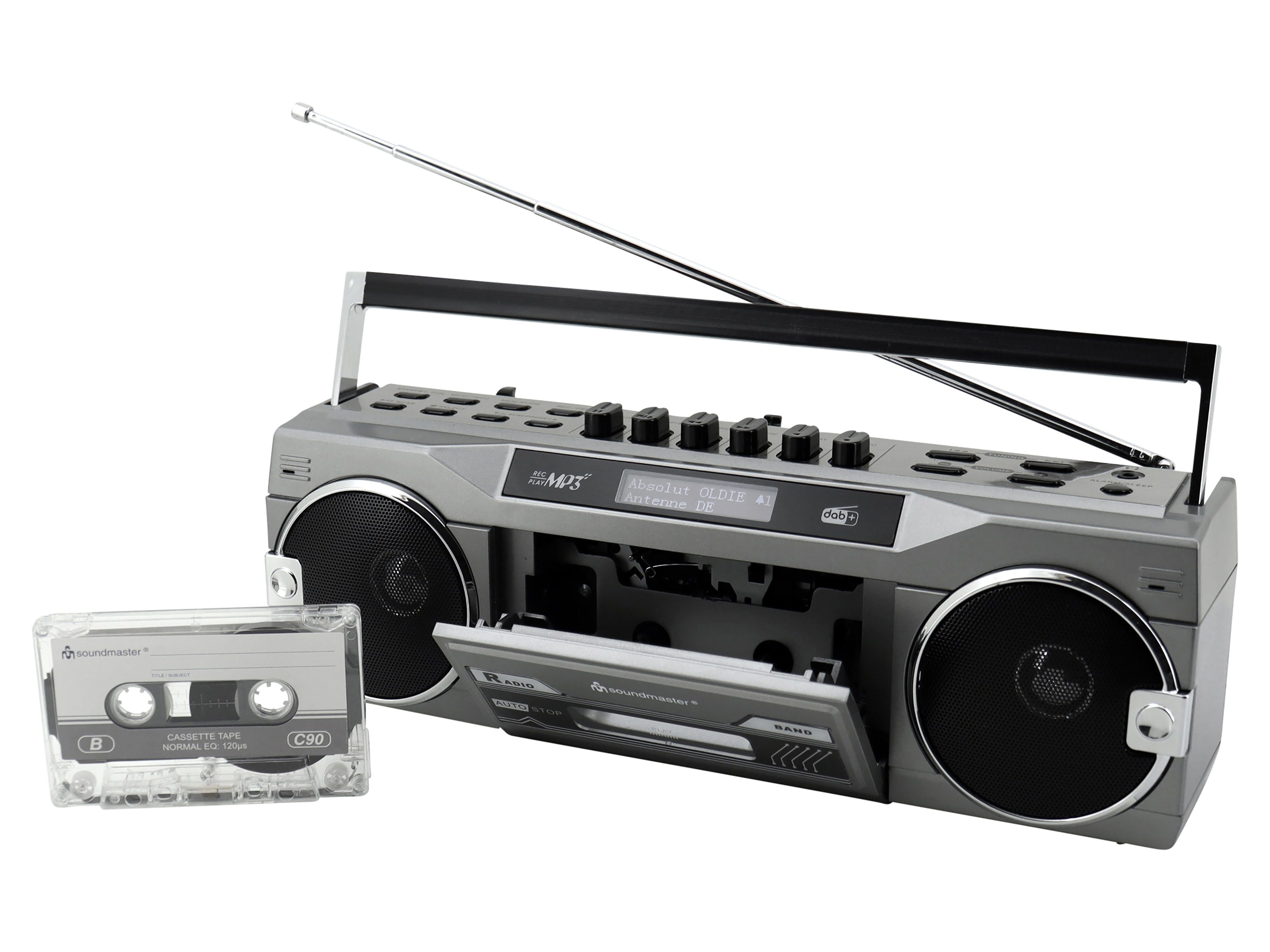 SOUNDMASTER DAB+/FM Retro Radiokassettenrekorder SRR80TI, USB/SD, BT
