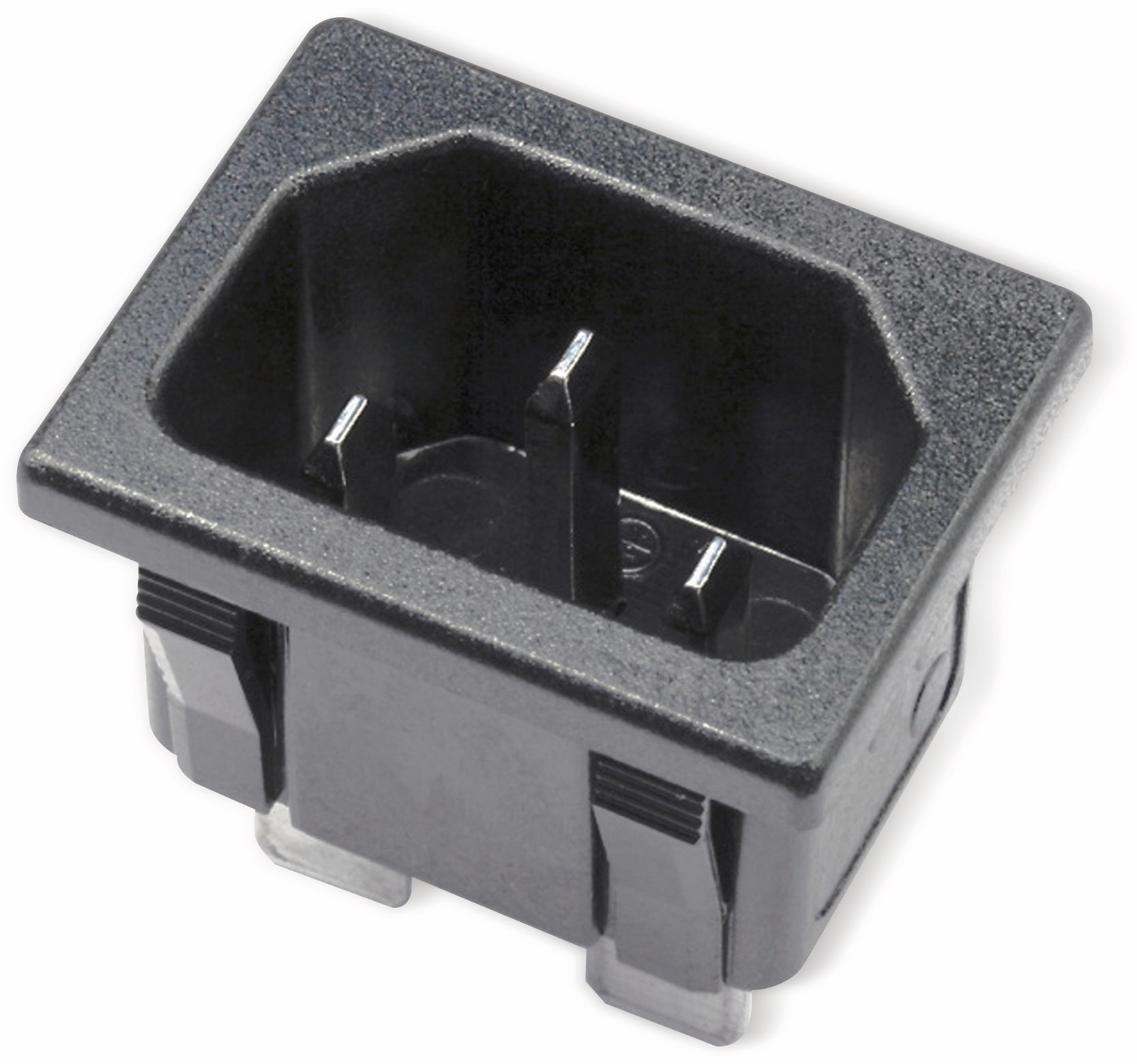 Kaltgeräte Einbaustecker, Snap-in, schwarz Kaltgeräte Einbaustecker, Snap-in, schwarz