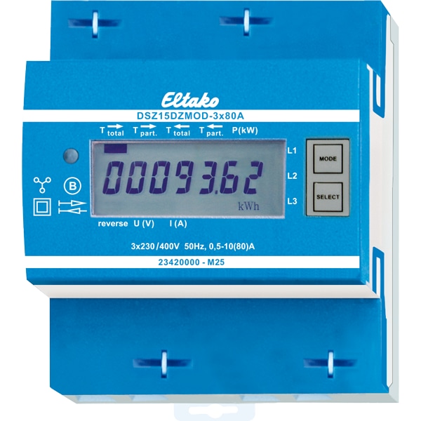 ELTAKO Zweiweg-Drehstromzähler Modbus DSZ15DZMOD, 3x80A, MID