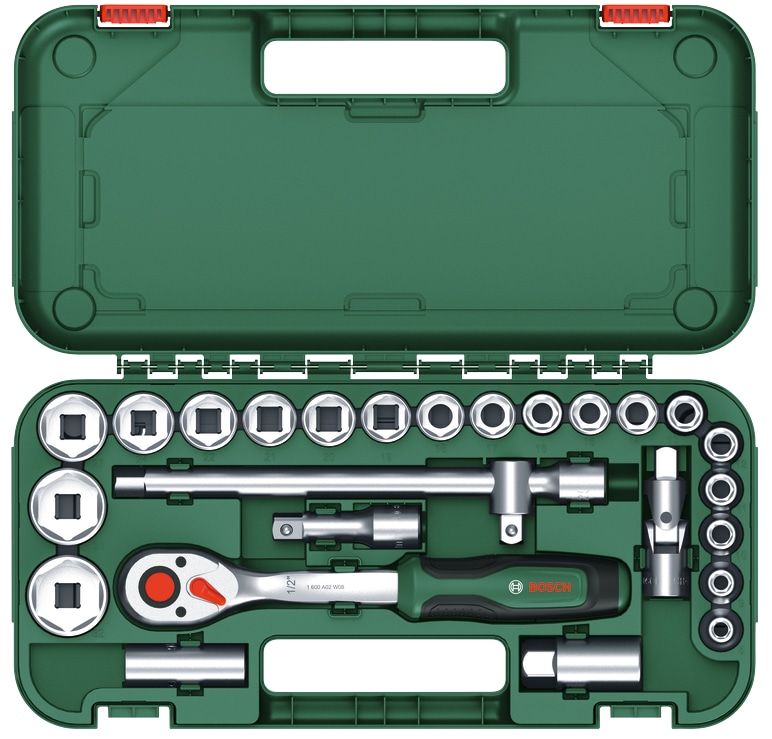 BOSCH 1/2" Ratschen-Set, 1600A02Z9F, 25-teilig BOSCH 1/2" Ratschen-Set, 1600A02Z9F, 25-teilig