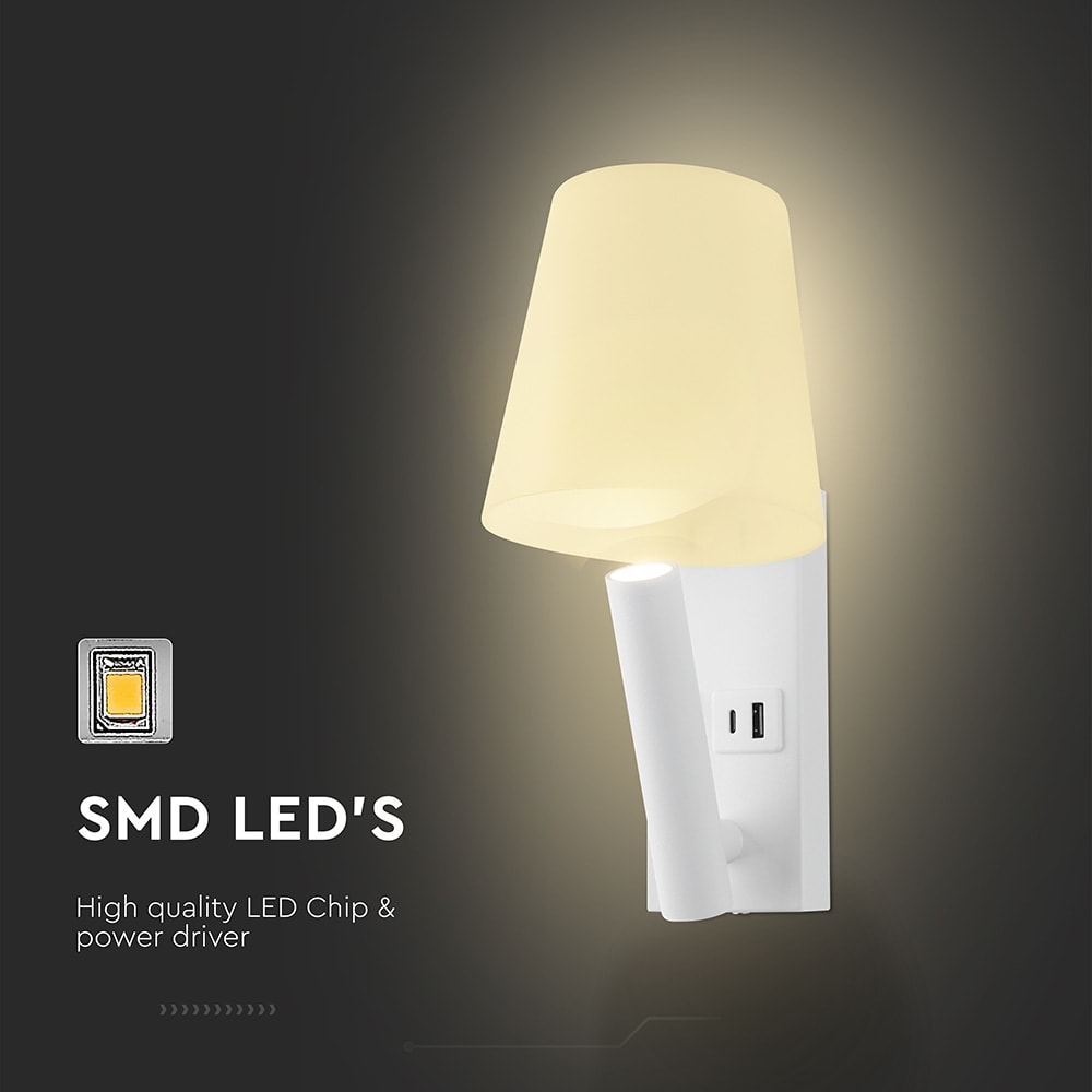 V-TAC LED-Wandleuchte VT-88062, 2W, 3000K, EEK: G, CREE Chip, 60lm, IP20, w V-TAC LED-Wandleuchte VT-88062, 2W, 3000K, EEK: G, CREE Chip, 60lm, IP20, w