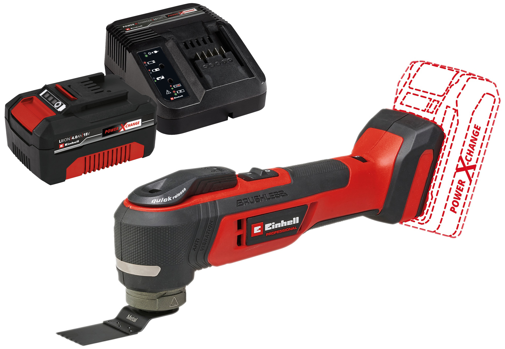 EINHELL PROFESSIONAL Akku-Multifunktionswerkzeug TP-MG 18 Li BL Kit (1x 4,0 Ah) EINHELL Akku-Multifunktionswerkzeug TP-MG 18 Li BL Kit (1x 4,0 Ah)