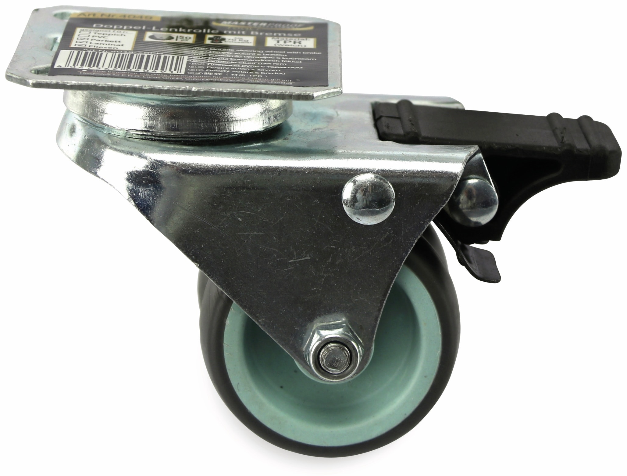 MASTERPROOF Doppellenkrolle Kugelgelagert 4049, Ø 50 mm, gebremst MASTERPROOF Doppellenkrolle Kugelgelagert 4049, Ø 50 mm, gebremst