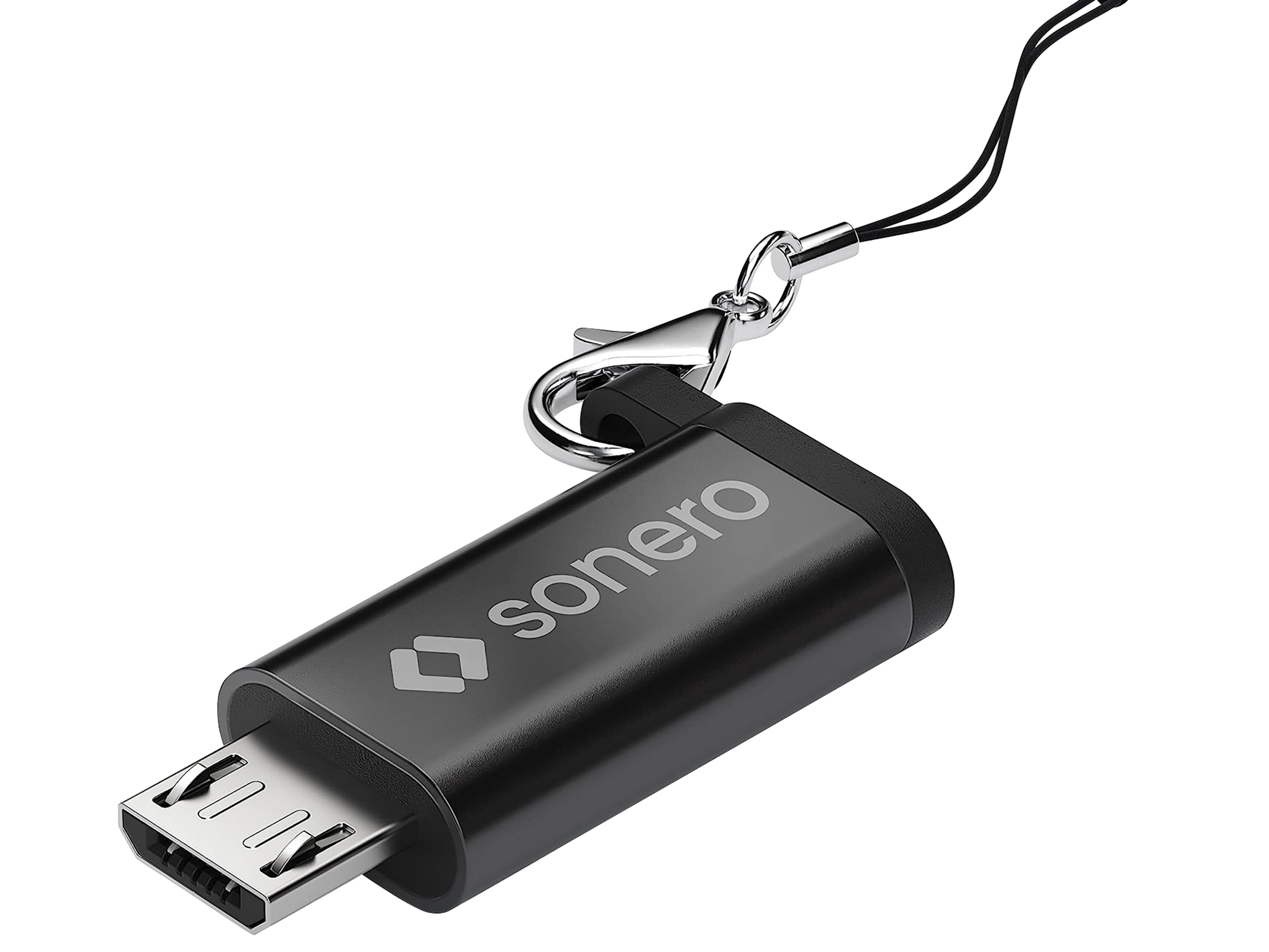 SONERO USB-Adapter OTG, Micro-USB auf USB-C Buchse, alu/schwarz SONERO USB-Adapter OTG, Micro-USB auf USB-C Buchse, alu/schwarz