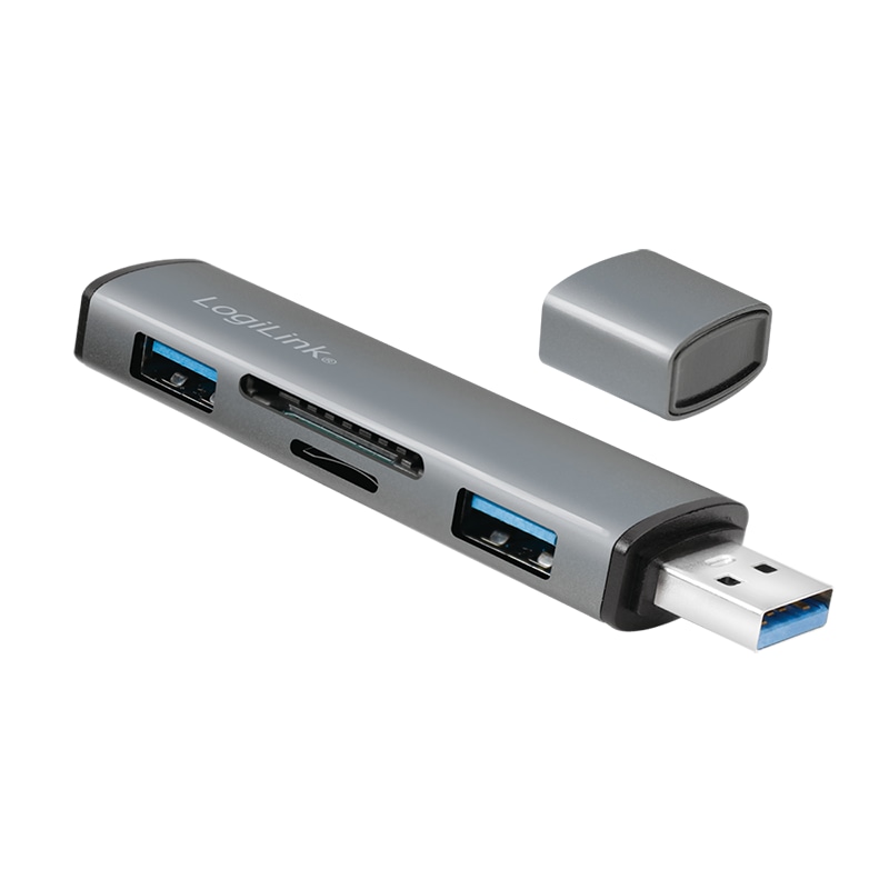LOGILINK USB3.2 Hub UA0394, Cardreader, Alugehäuse LOGILINK USB3.2 Hub UA0394, Cardreader, Alugehäuse