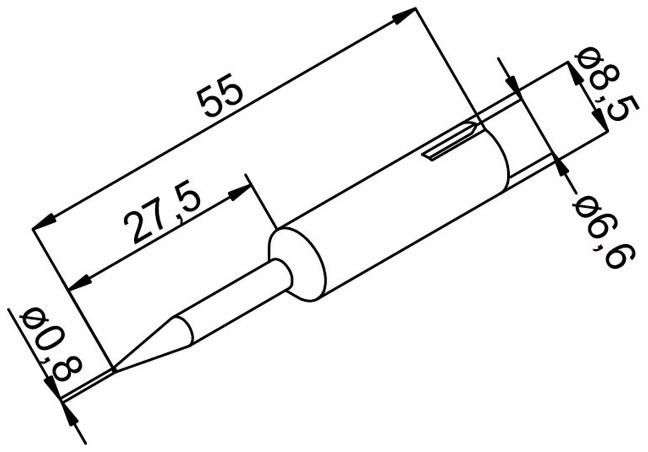 ERSA Lötspitze, 0832SDLF/SB, bleistiftspitz, verlängert, 0,8 mm ERSA Lötspitze, 0832SDLF/SB, bleistiftspitz, verlängert, 0,8 mm