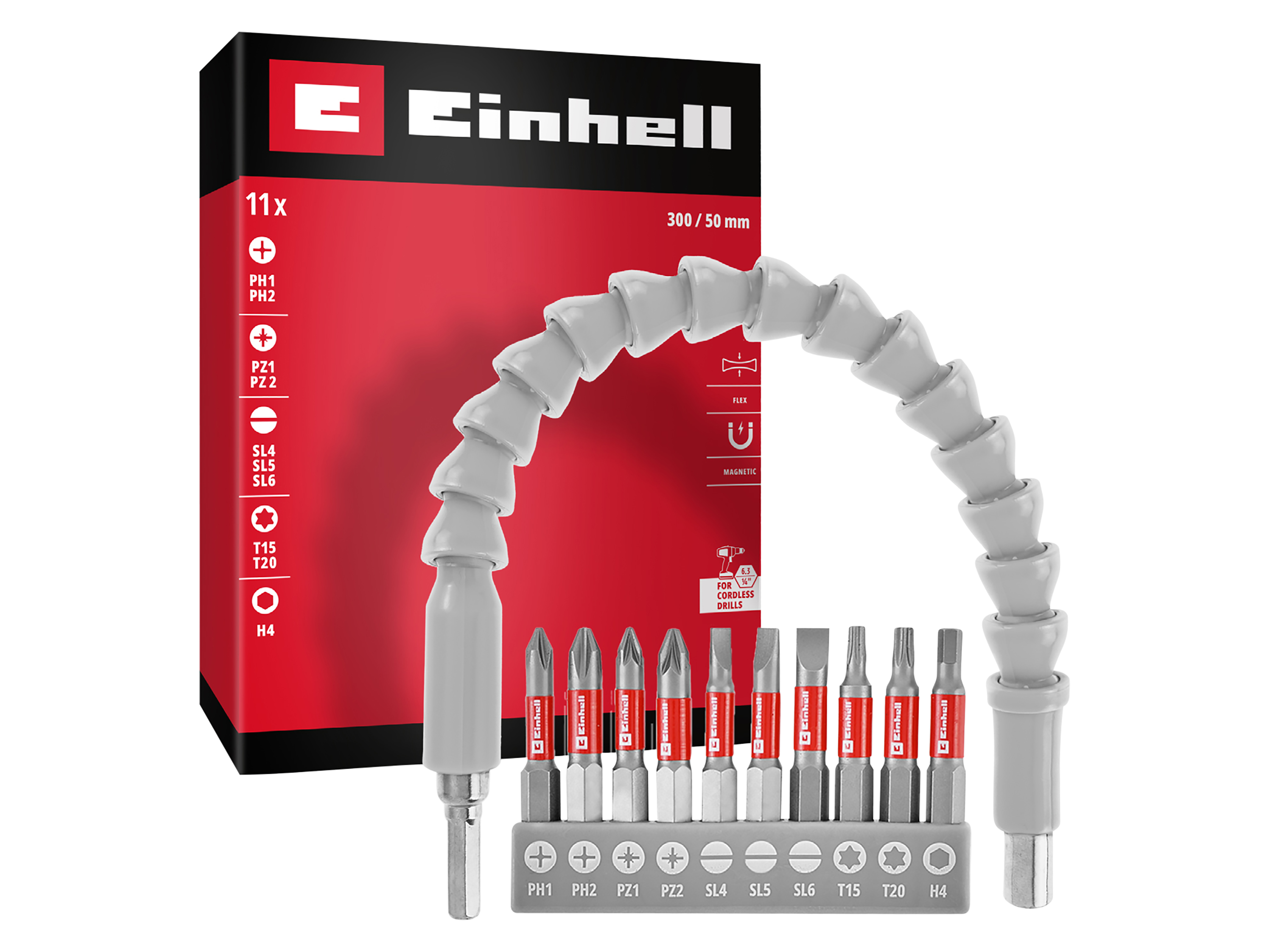 EINHELL Bit-Set, 133115, mit biegsamer Welle, 11-teilig EINHELL Bit-Set, 133115, mit biegsamer Welle, 11-teilig