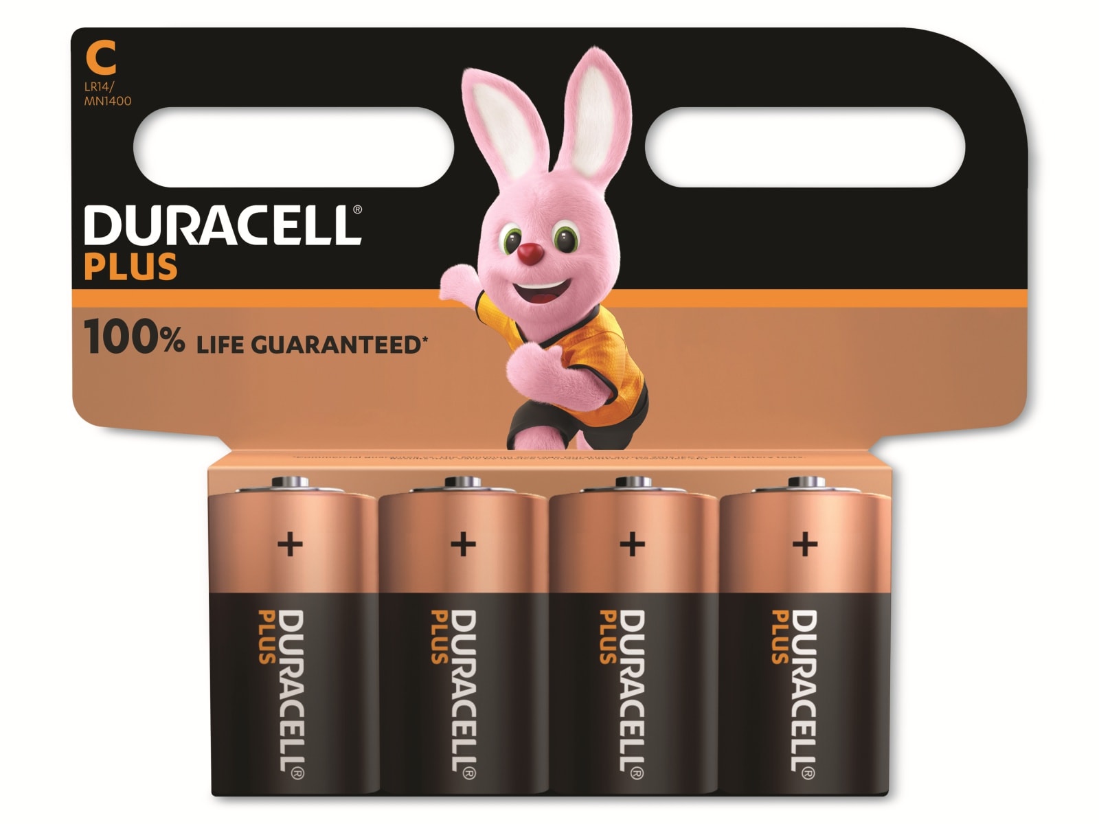 DURACELL Alkaline-Baby-Batterie LR14, 1.5V, Plus, 4 Stück DURACELL Alkaline-Baby-Batterie LR14, 1.5V, Plus, 4 Stück