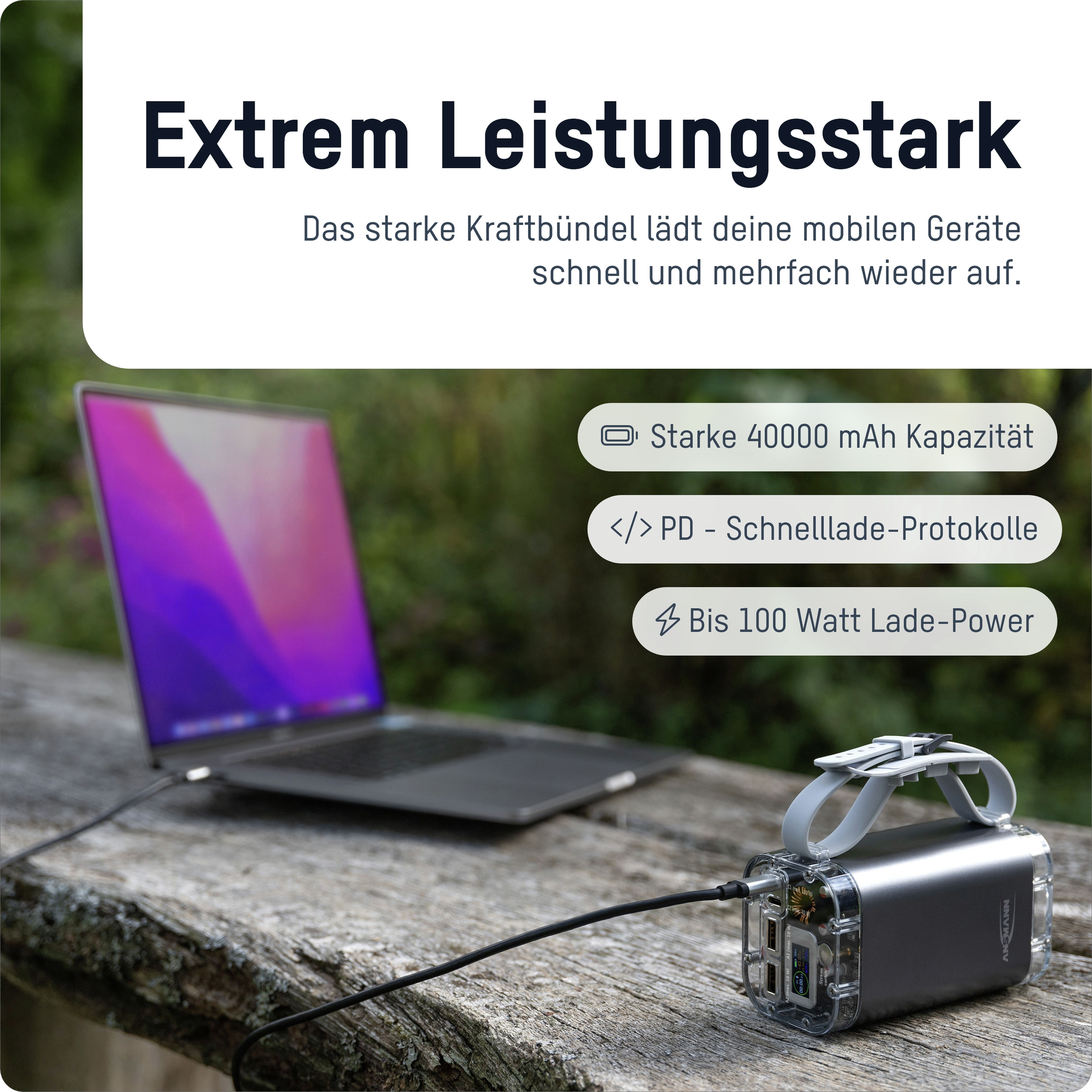 ANSMANN Powerbank PB4100, 40.000 mAh, 2x USB-A, 2x USB-C ANSMANN Powerbank PB4100, 40.000 mAh, 2x USB-A, 2x USB-C