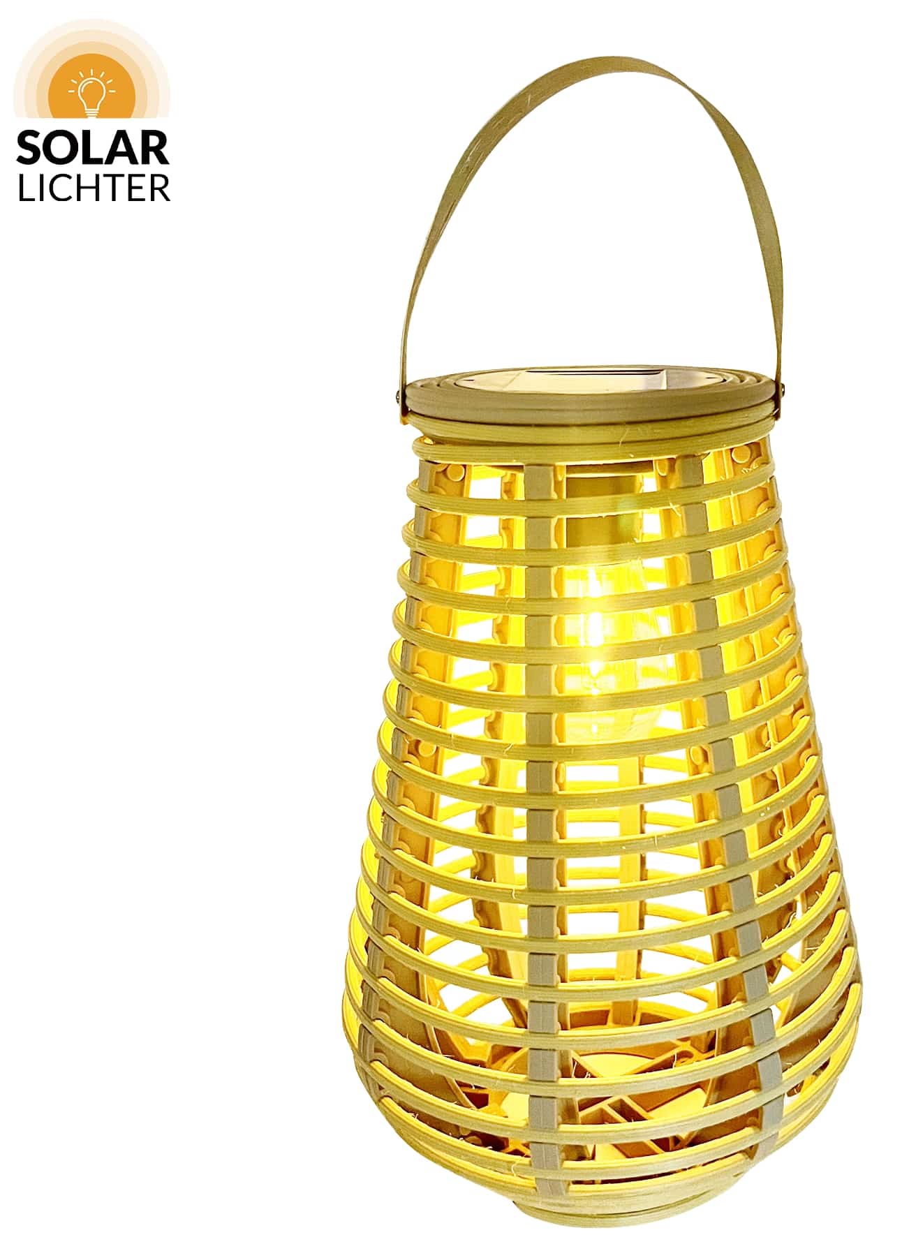 SOLAR LICHTER Solar LED-Akku-Rattanleuchte Solar M, 2700 K SOLAR LICHTER Solar LED-Akku-Rattanleuchte MSolar, 2700 K