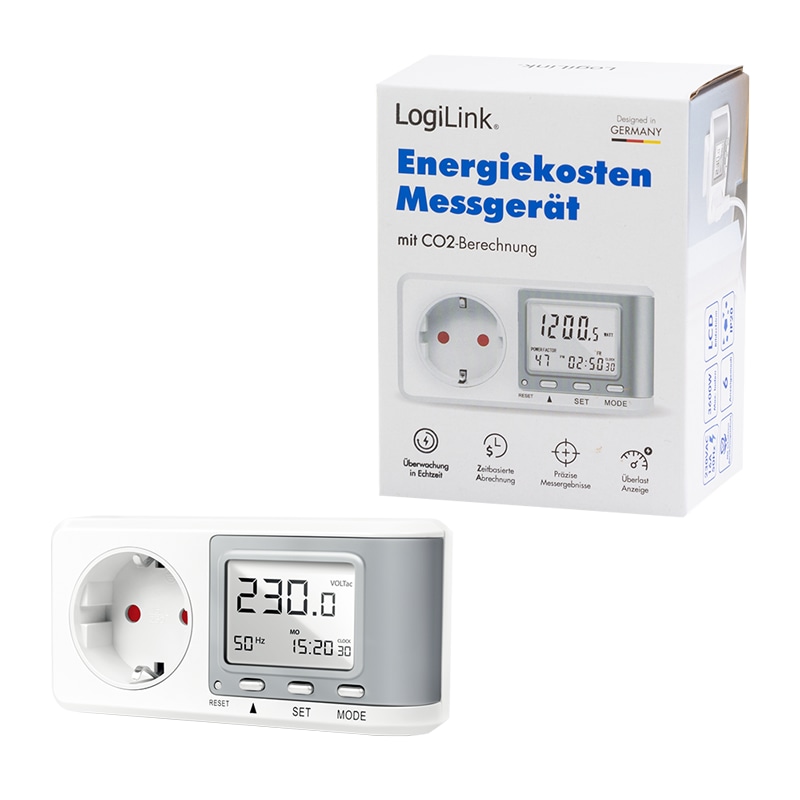 LOGILINK Energiekosten-Messgerät EM0005, mit CO2 Berechnung LOGILINK Energiekosten-Messgerät EM0005, mit CO2 Berechnung