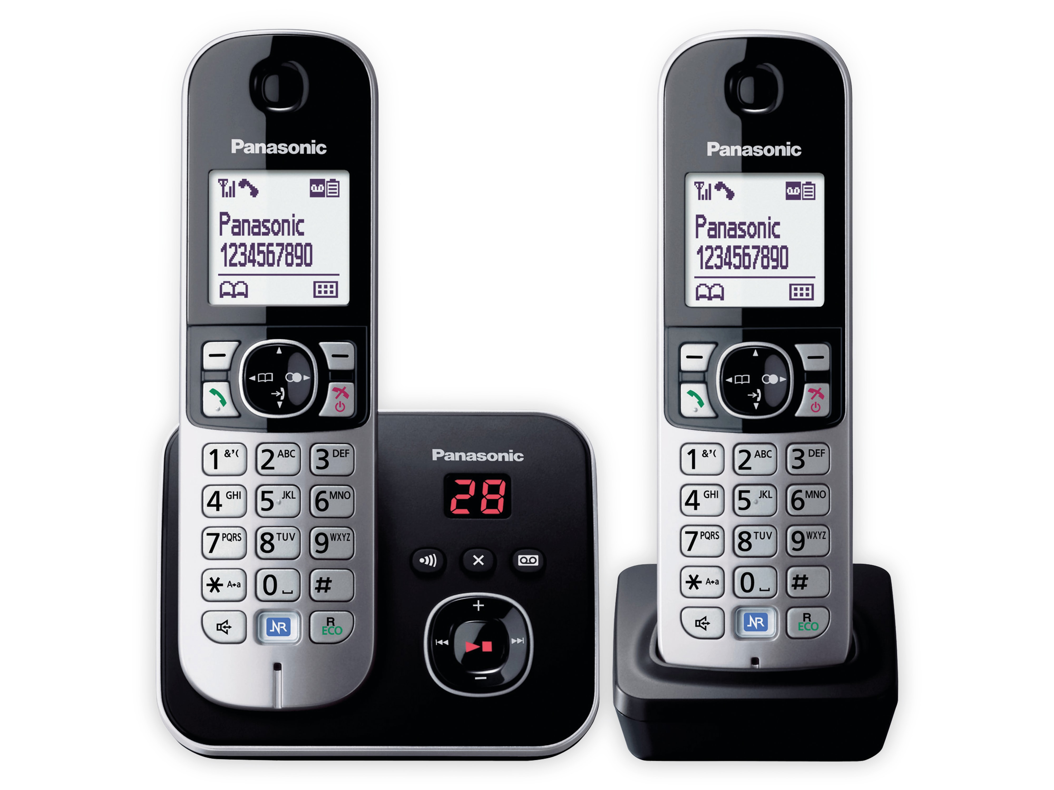 PANASONIC DECT-Telefon KX-TG6822GB, mit AB, Duo, schwarz PANASONIC DECT-Telefon KX-TG6822GB, mit AB, Duo, schwarz