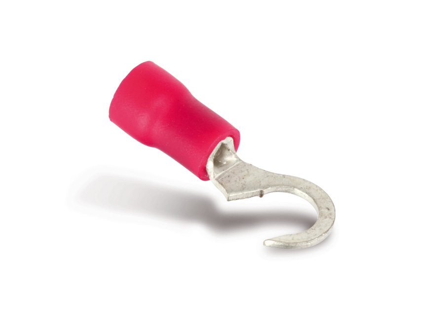 Haken-Kabelschuhe, 0,5…1 mm², rot, 10 Stück Haken-Kabelschuhe, 0,5…1 mm², rot, 10 Stück