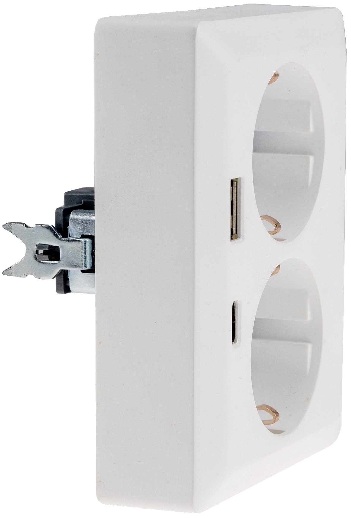 MILOS Schutzkontakt-Steckdose 23719, 2-fach, 2in1, USB-A+C/PD, 16A/250V, weiß