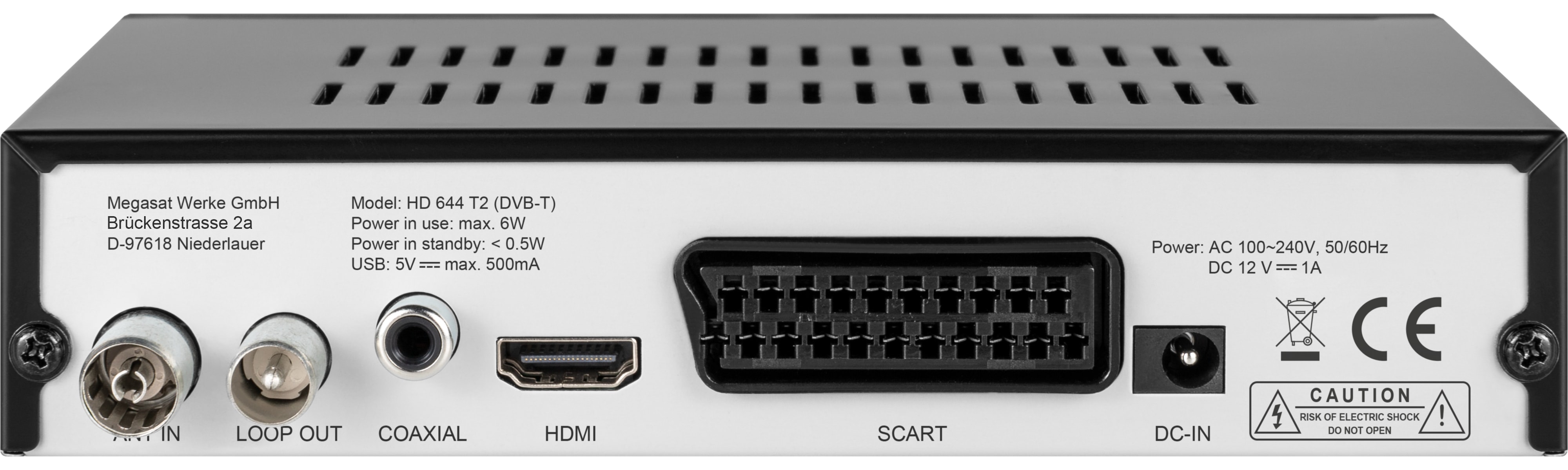 MEGASAT Receiver HD 644 T2, DVB-T2, Full-HD