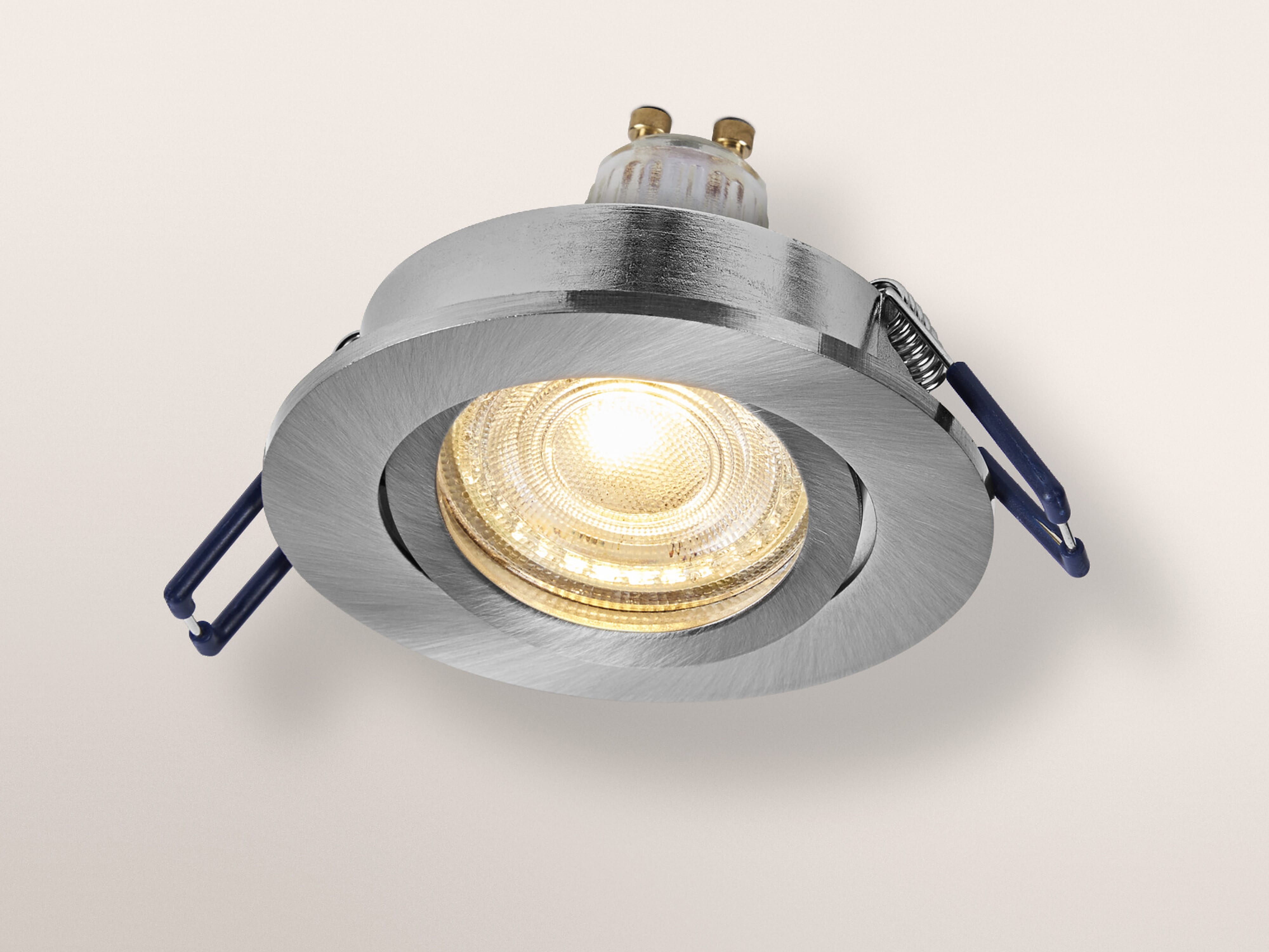 OSRAM LED-Einbauleuchte, GU10, 4,5W, 2700K, 400lm, warmweiß, IP20, Satin Nickel, 3er Set OSRAM LED-Einbauleuchte, GU10, 4,5W, 2700K, 400lm, warmweiß, IP20, Satin Nickel, 3er Set