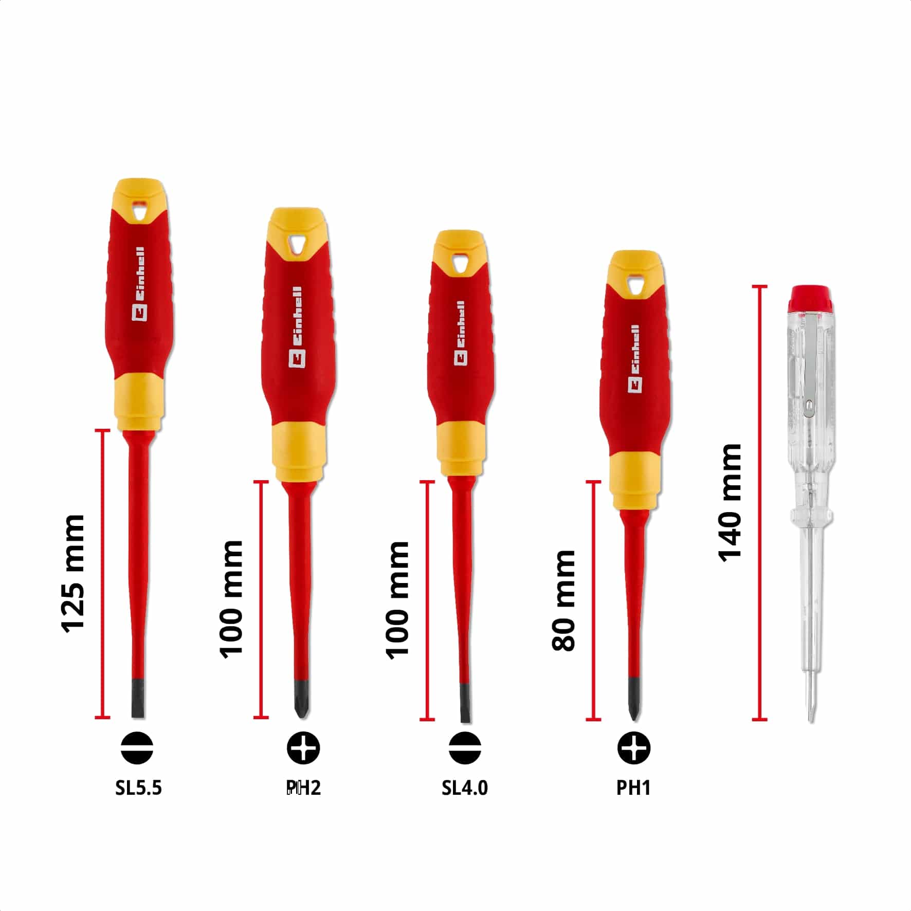 EINHELL Elektriker-Schraubendreher-Set VDE, 370541, 5-teilig EINHELL Elektriker-Schraubendreher-Set VDE, 370541, 5-teilig