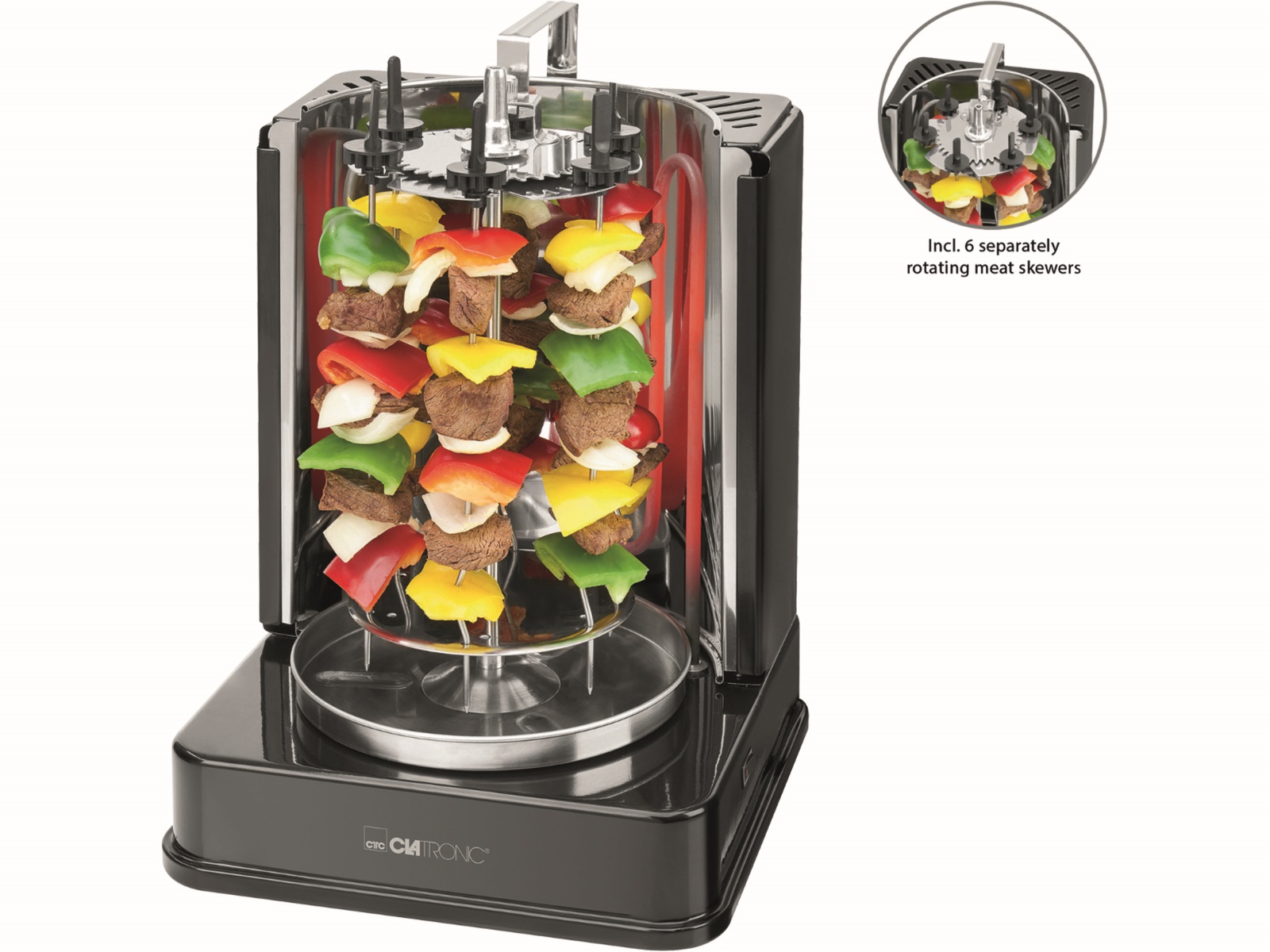 CLATRONIC Döner-Vertikal-Multigrill DVG 3686, 1400 W, schwarz CLATRONIC Döner-Vertikal-Multigrill DVG 3686, 1400 W, schwarz