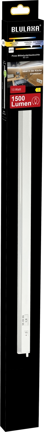 BLULAXA LED-Unterbauleuchte Pinex, CCT, 13 W, EEK: D, 3000/4000/6500 K, 1500 lm, IP20, 84,5 cm BLULAXA LED-Unterbauleuchte Pinex, CCT, 13 W, EEK: D, 3000/4000/6500 K, 1500 lm, IP20, 84,5 cm