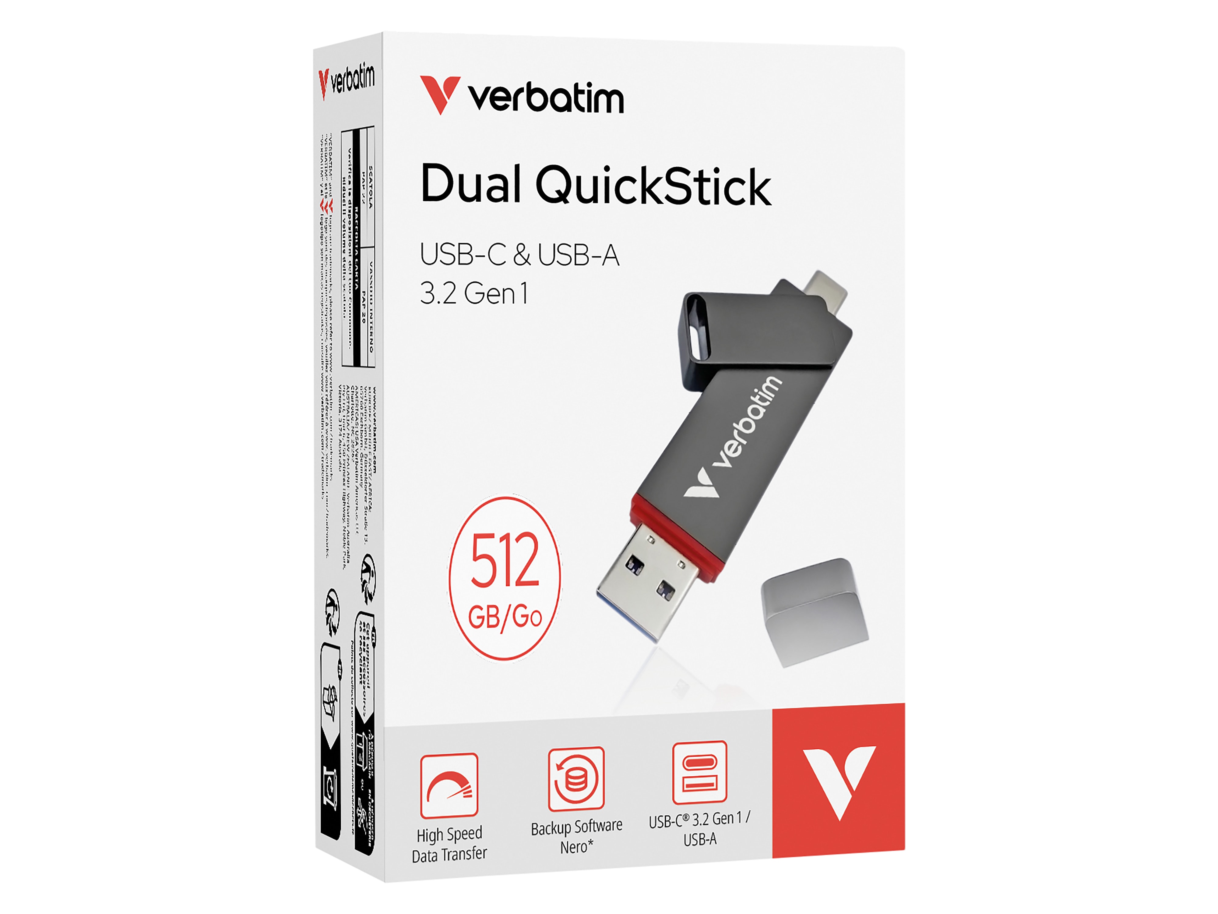 VERBATIM USB3.2 Stick Dual QuickStick 512GB VERBATIM USB3.2 Stick Dual QuickStick 512GB