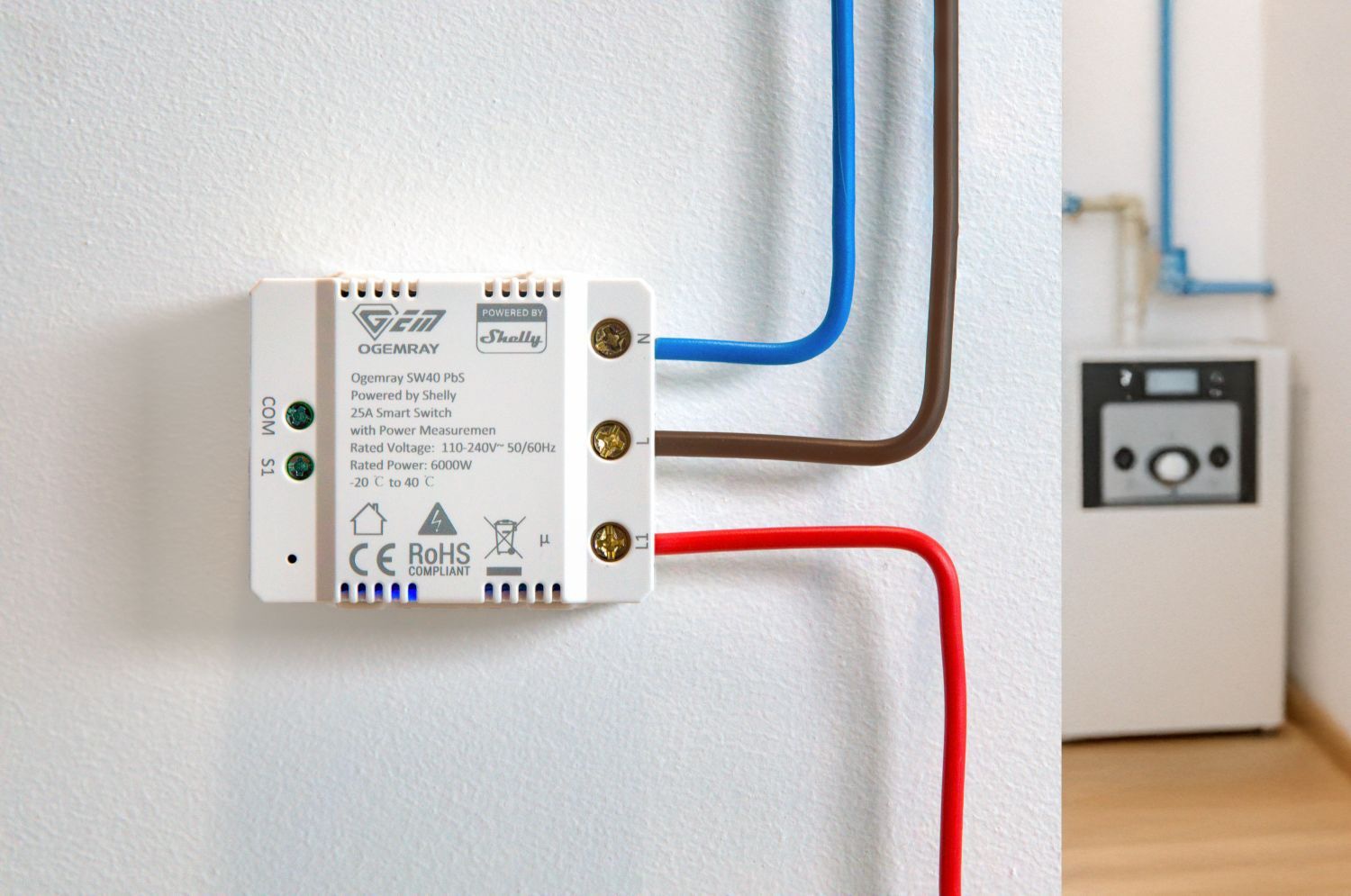 OGEMRAY Shelly Relais Smart Relay 25A SHELLY OGEMRAY Relais Smart Relay 25A
