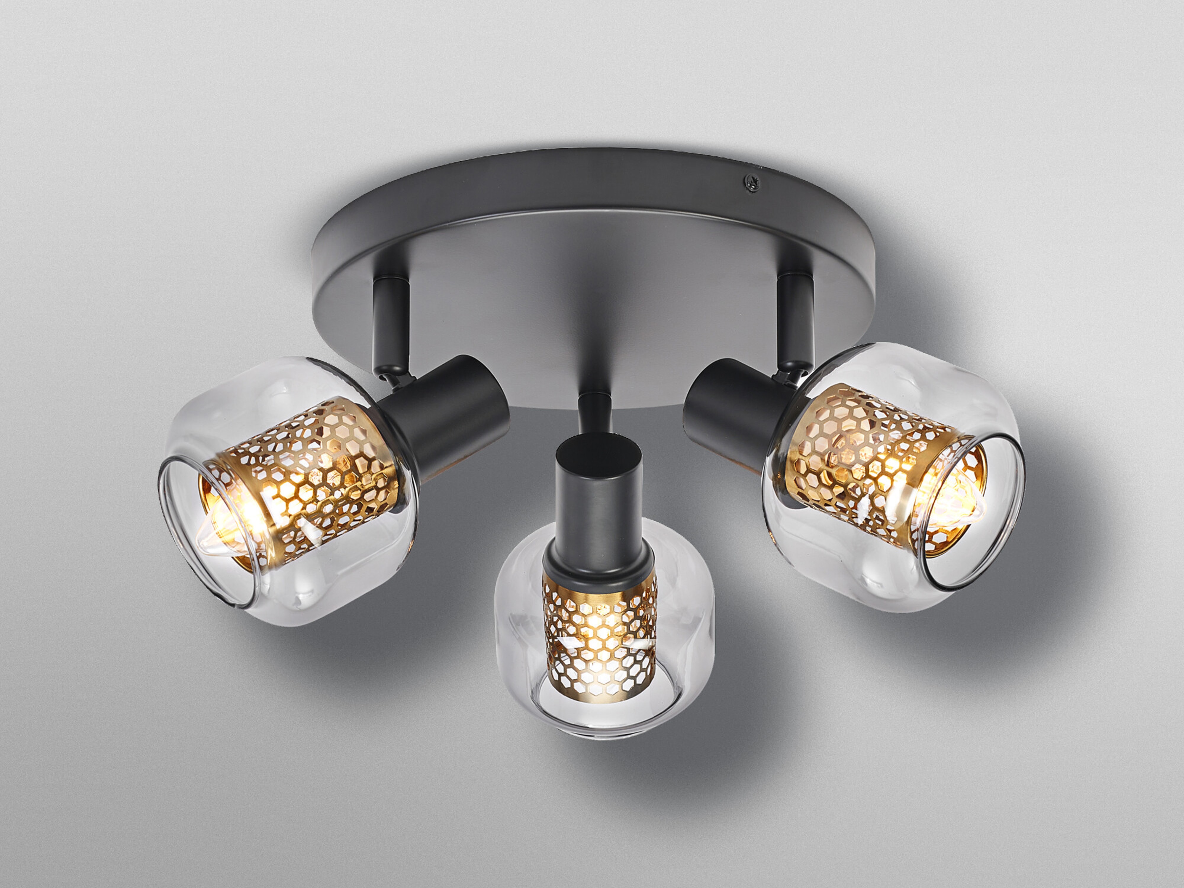 OSRAM Deckenanbau-Leuchte, E14, 8,4 W, 2700 K, 750 lm, IP 20, goldenes Wabengitter, dimmbar OSRAM Deckenanbau-Leuchte, E14, 8,4 W, 2700 K, 750 lm, IP20, goldenes Wabengitter, dimmbar