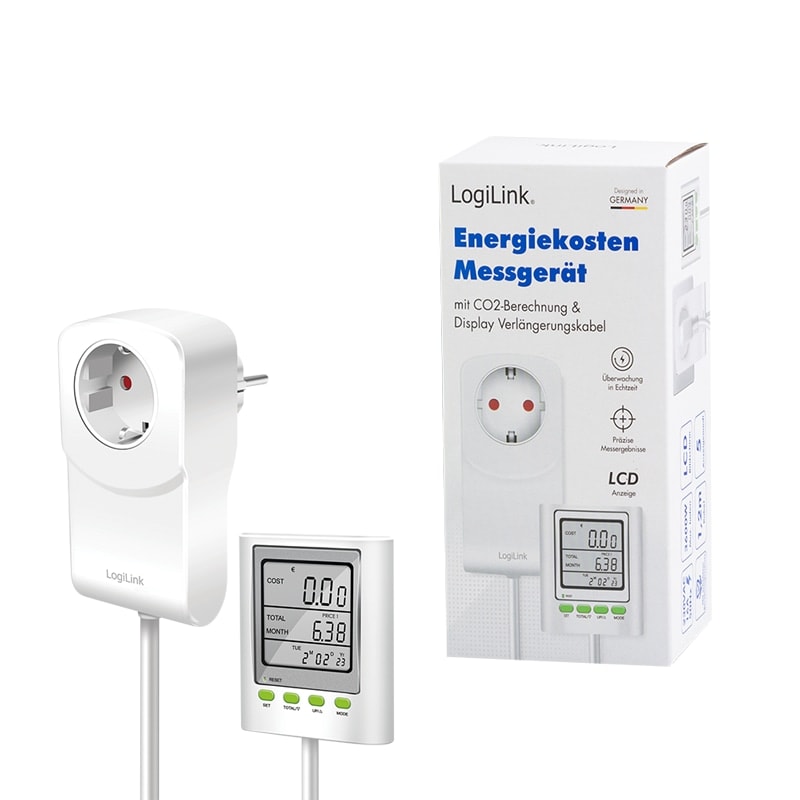 LOGILINK Energiekosten-Messgerät M0006, mit CO2-Berechnung u. Kabel LOGILINK Energiekosten-Messgerät M0006, mit CO2-Berechnung u. Kabel
