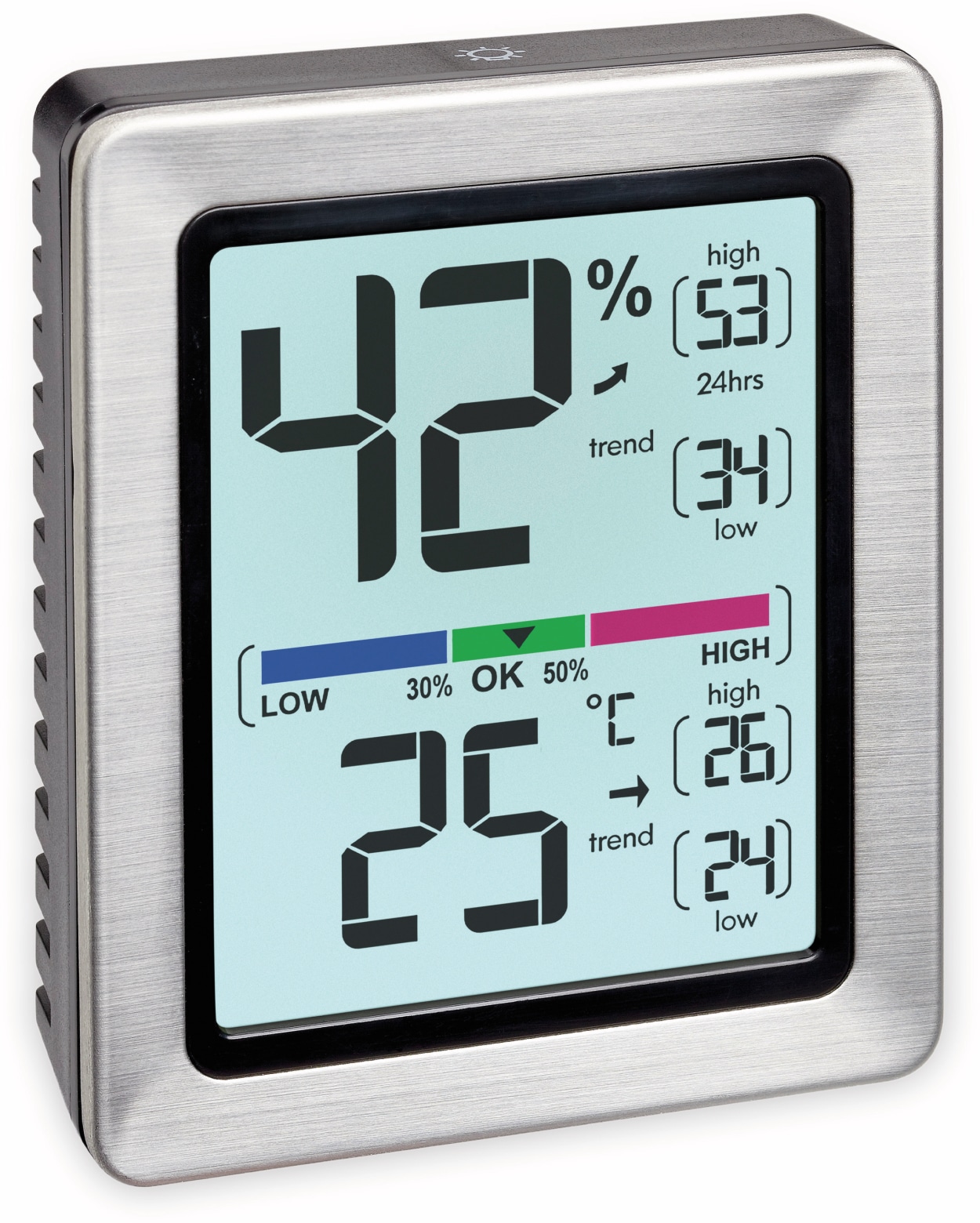 TFA Digitales Thermo-Hygrometer Exacto, 30.5047.54, silber TFA Digitales Thermo-Hygrometer Exacto, 30.5047.54, silber