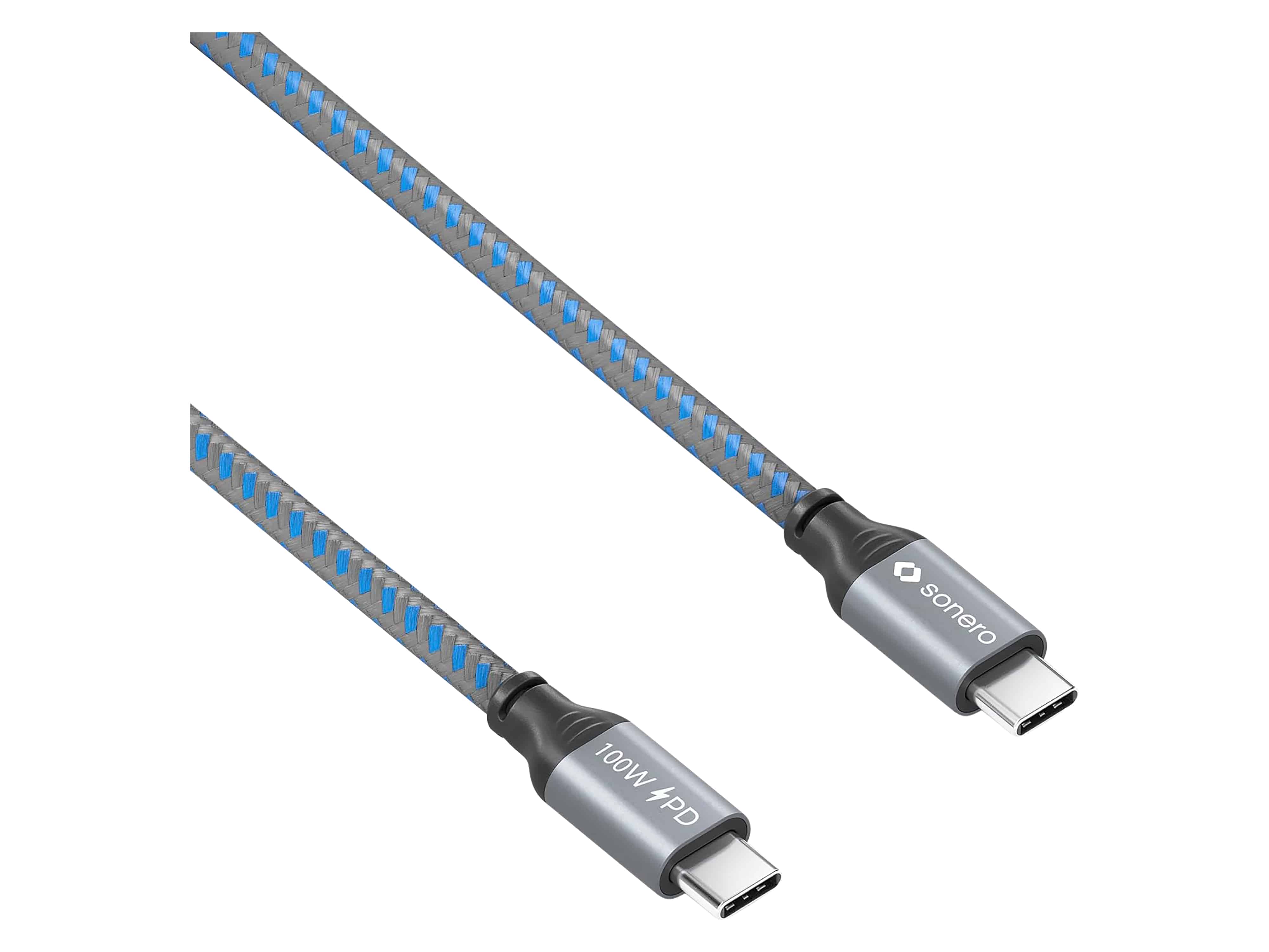 SONERO USB-C Kabel SPC-U310-010 PD 1m grau-blau SONERO USB-C Kabel SPC-U310-010 PD 1m grau-blau