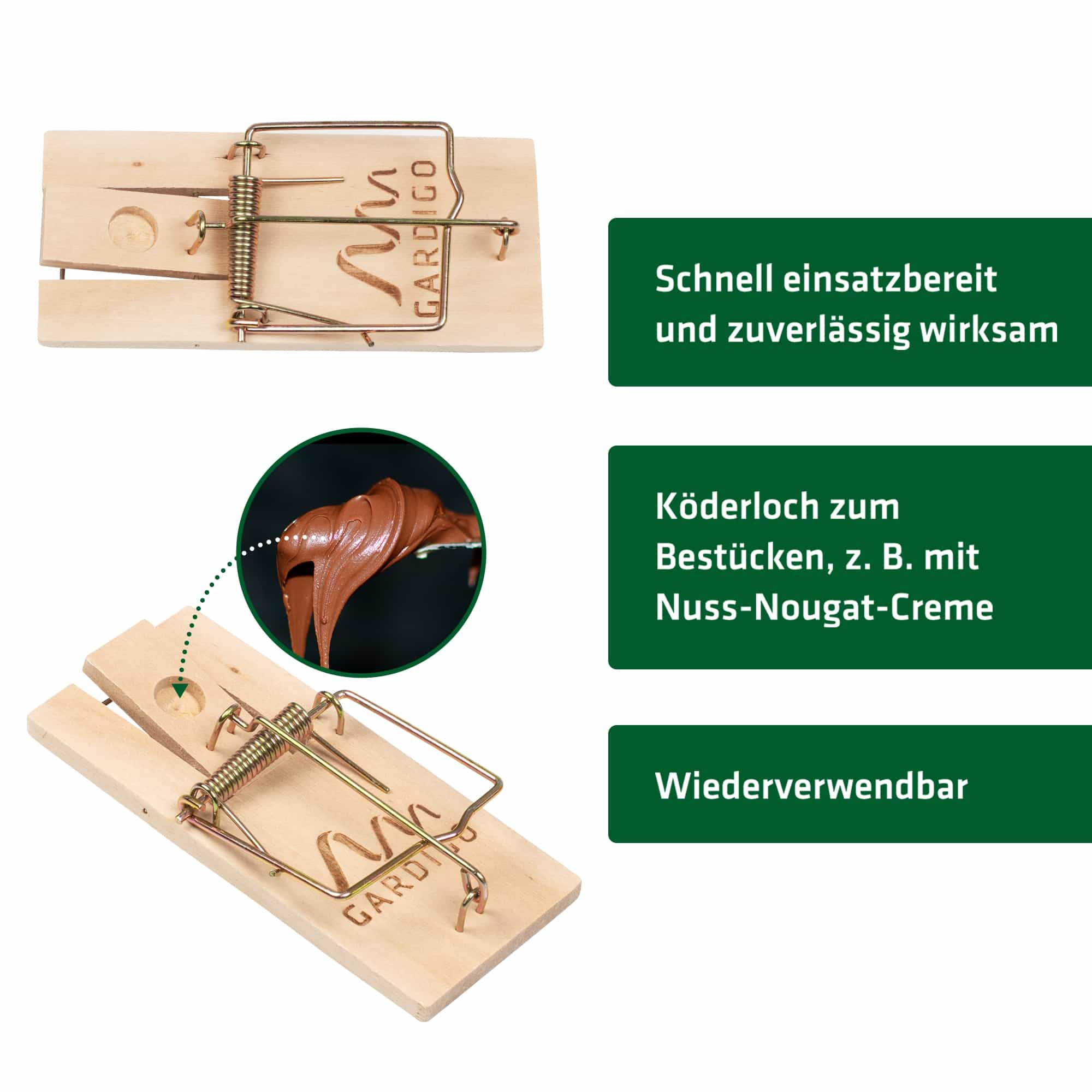 GARDIGO Mausefalle, Holz, 2 Stück
