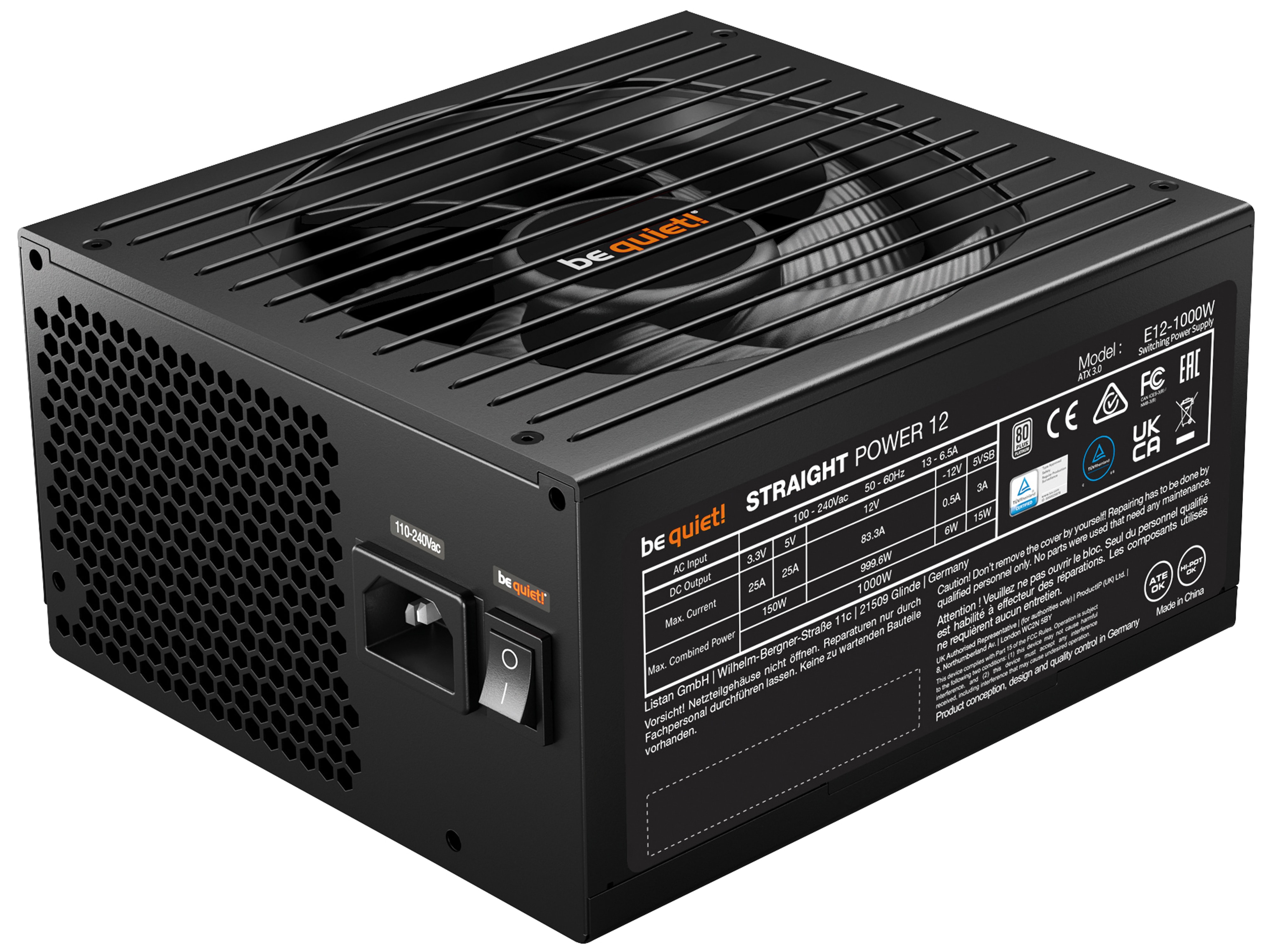 BE QUIET! PC-Netzteil Straight Power 12 1000W BE QUIET! PC-Netzteil Straight Power 12 1000W