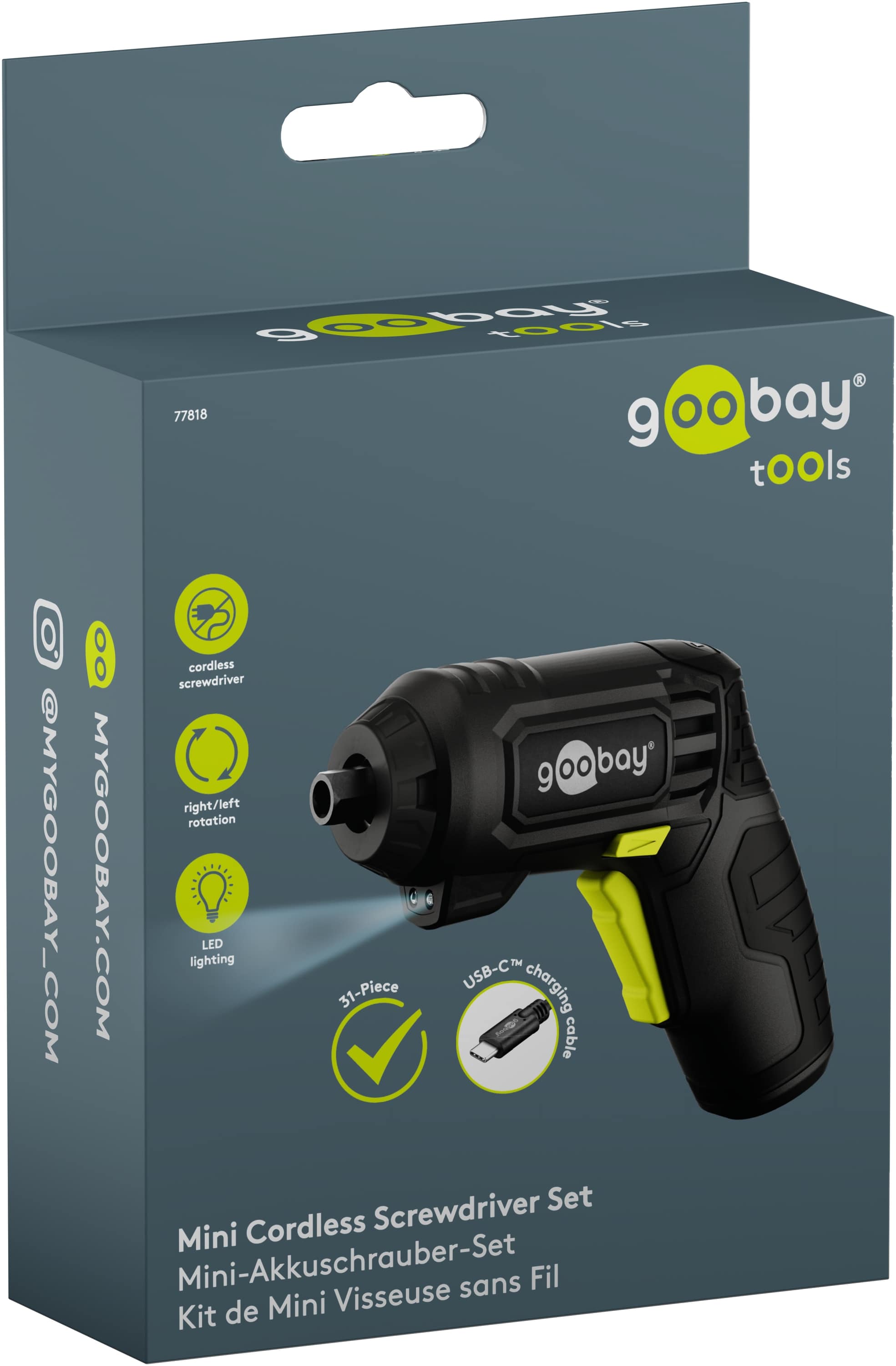 GOOBAY TOOLS Mini-Akkuschrauber-Set, 77818, 31-teilig GOOBAY TOOLS Mini-Akkuschrauber-Set, 77818, 31-teilig