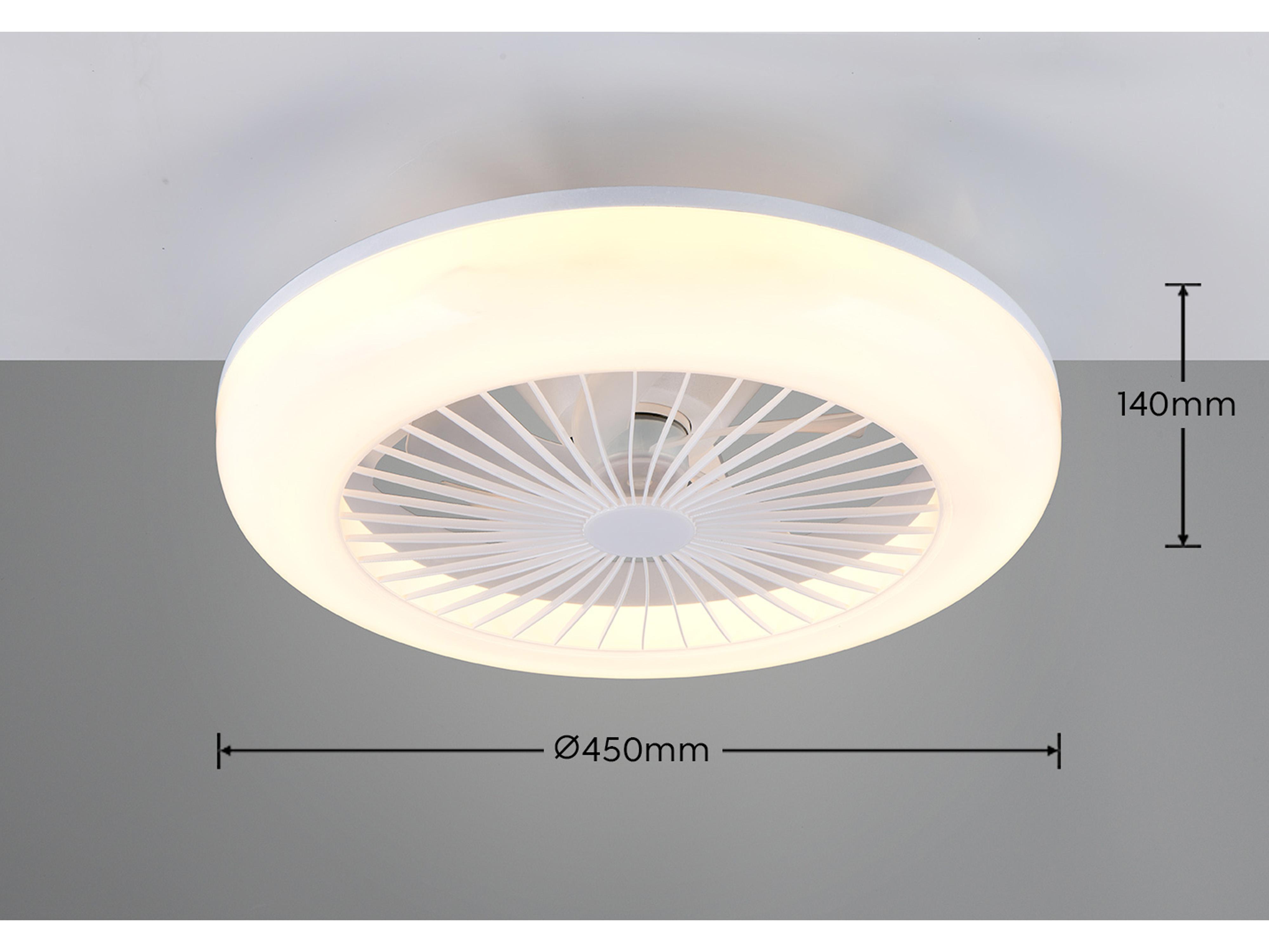 REALITY LED-Deckenleuchte mit Ventilator Mora R64032101, 23W, 2700... 6000K, 1800lm, CCT, IP20, weiß REALITY LED-Deckenleuchte mit Ventilator Mora R64032101, 23W, 2700... 6000K, 1800lm, CCT, IP20, weiß
