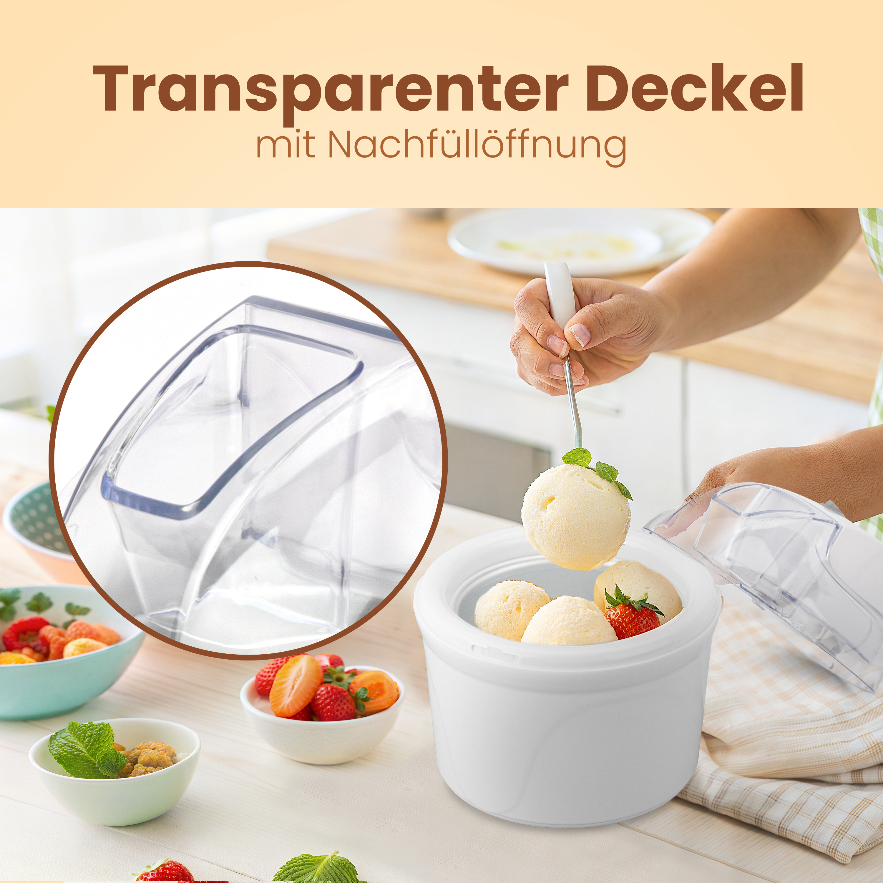 CLATRONIC Eismaschine ICM 3764, 1,5L, mit Kältespeicher, inkl. Rezepten CLATRONIC Eismaschine ICM 3764, 1,5L, mit Kältespeicher, inkl. Rezepten