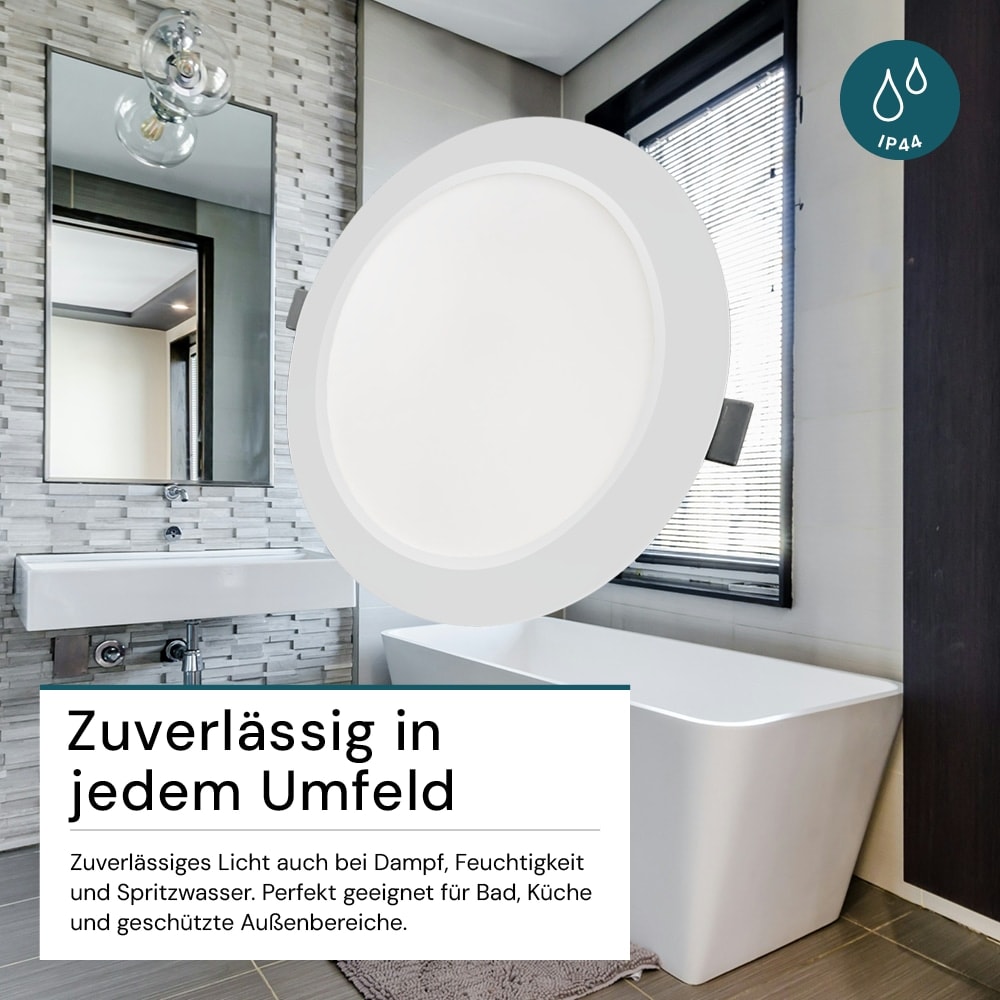 LUXULA LED-Einbauleuchte, 6W, EEK: F, 600lm, CCT, IP44, weiß LUXULA LED-Einbauleuchte, 6W, EEK: F, 600lm, CCT, IP44, weiß