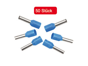 Aderendhülsen, 2,50 mm², 50 Stück, 8 mm, blau Aderendhülsen, 2,50 mm², 50 Stück, 8 mm, blau