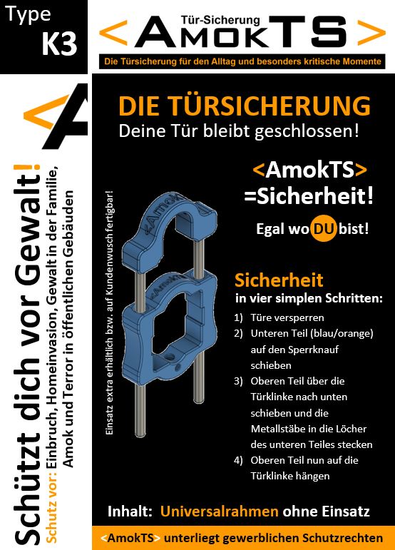 AMOKTS Türsicherungs-Set, Türsicherung K3 + Einsatz K3-DSK4