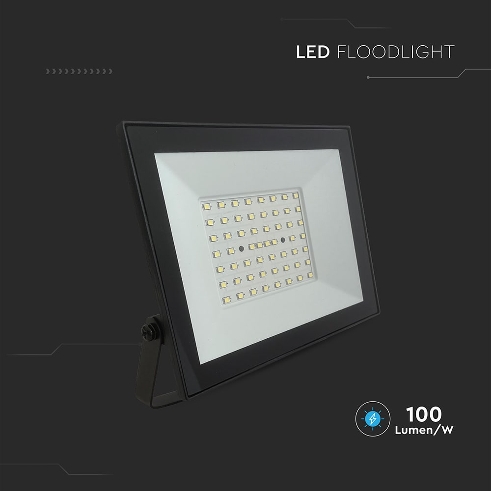 V-TAC LED-Fluter, VT-44054, 50 W, 6500K, EEK: F, 4000 lm, kaltweiß, IP65, schwarz V-TAC LED-Fluter, VT-44054, 50 W, 6500K, EEK: F, 4000 lm, kaltweiß, IP65, schwarz