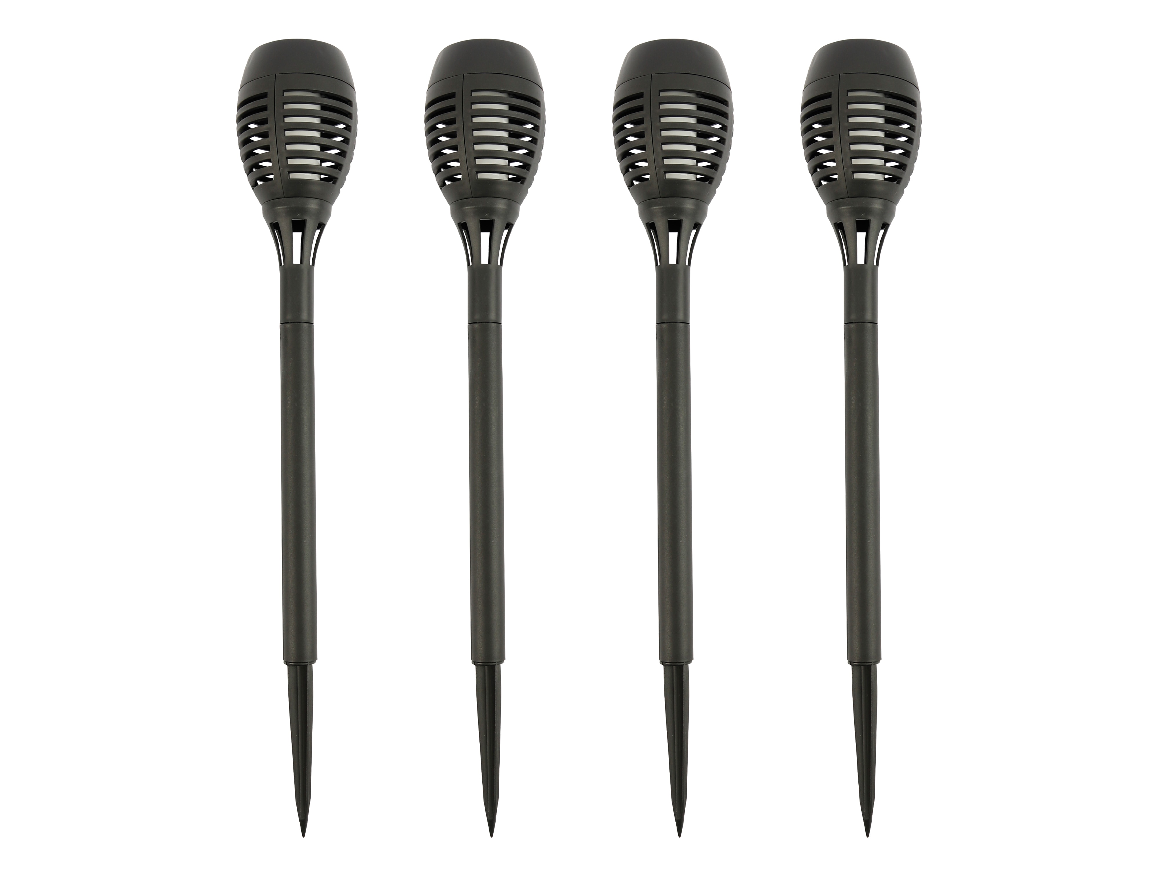 GRUNDIG Solar-Gartenleuchte 12 LEDs, 480 mm, mit Flammeneffekt, 4 Stück