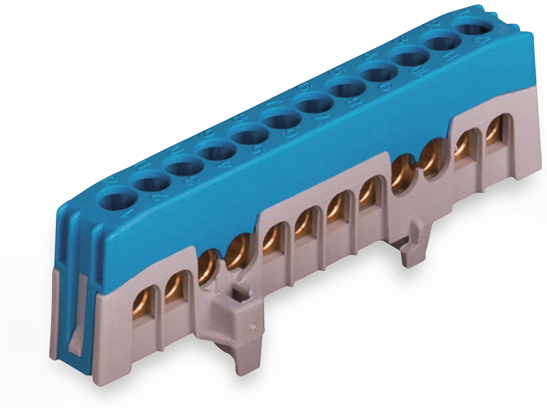 POLLMANN Neutralleiterklemme 12-polig, 16 mm², blau, für Hutschiene POLLMANN Neutralleiterklemme 12-polig, 16 mm², blau, für Hutschiene